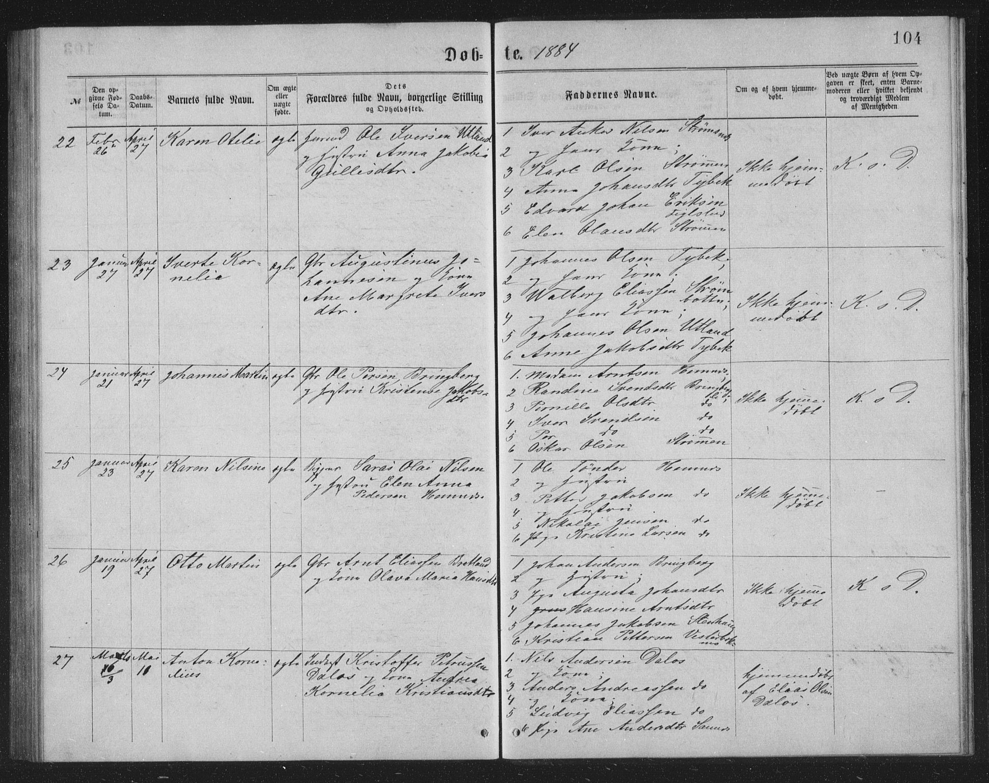 Ministerialprotokoller, klokkerbøker og fødselsregistre - Nordland, AV/SAT-A-1459/825/L0369: Parish register (copy) no. 825C06, 1873-1885, p. 104