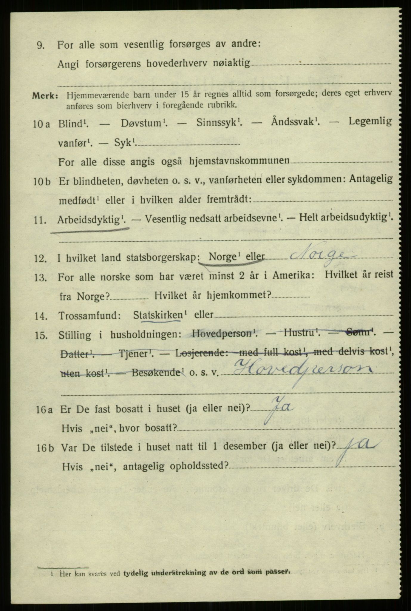 SAB, 1920 census for Bergen, 1920, p. 203346