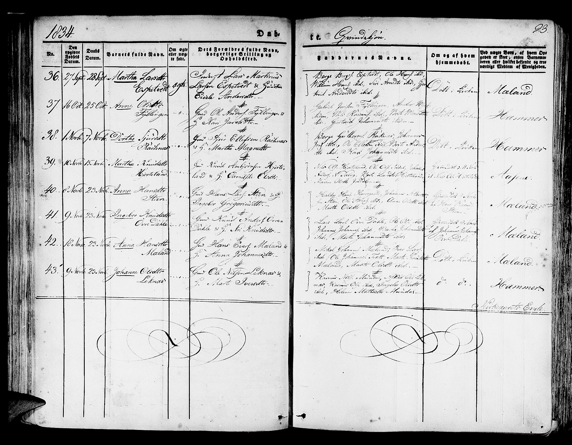 Hamre sokneprestembete, AV/SAB-A-75501/H/Ha/Haa/Haaa/L0011: Parish register (official) no. A 11, 1826-1834, p. 93