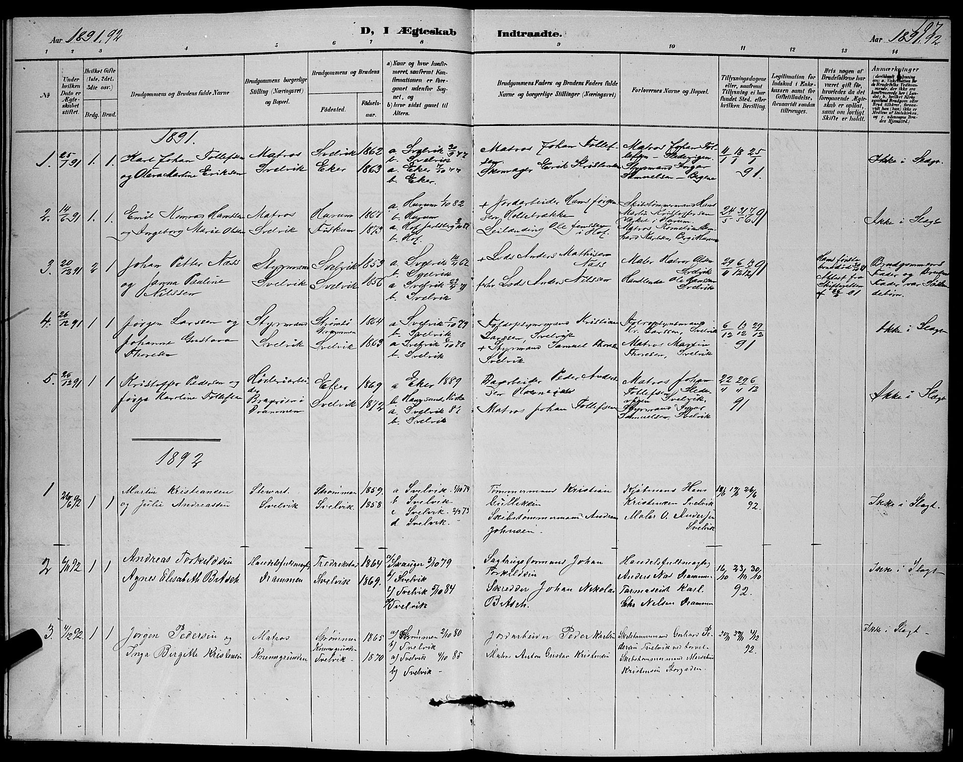 Strømm kirkebøker, AV/SAKO-A-322/G/Gb/L0001: Parish register (copy) no. II 1, 1889-1896, p. 107