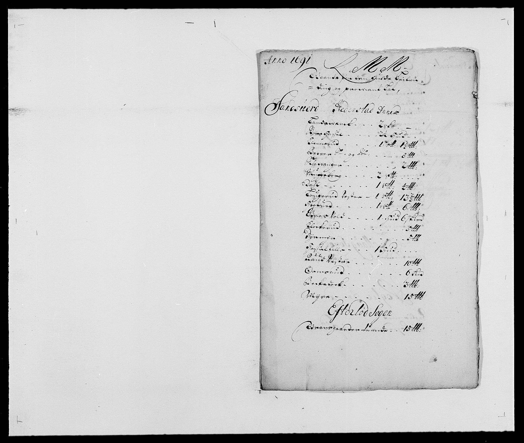 Rentekammeret inntil 1814, Reviderte regnskaper, Fogderegnskap, RA/EA-4092/R24/L1573: Fogderegnskap Numedal og Sandsvær, 1687-1691, p. 482