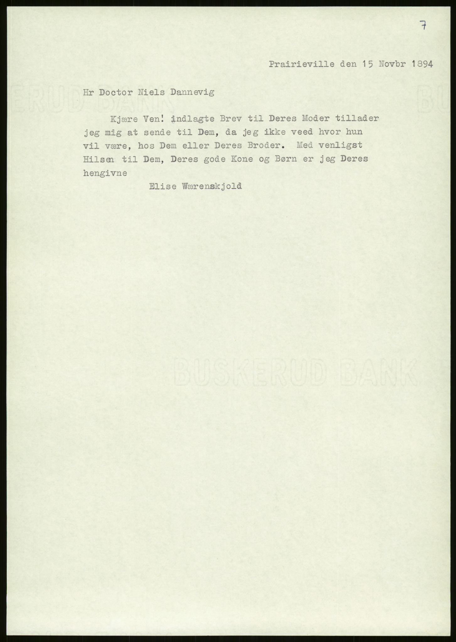 Samlinger til kildeutgivelse, Amerikabrevene, AV/RA-EA-4057/F/L0027: Innlån fra Aust-Agder: Dannevig - Valsgård, 1838-1914, p. 73