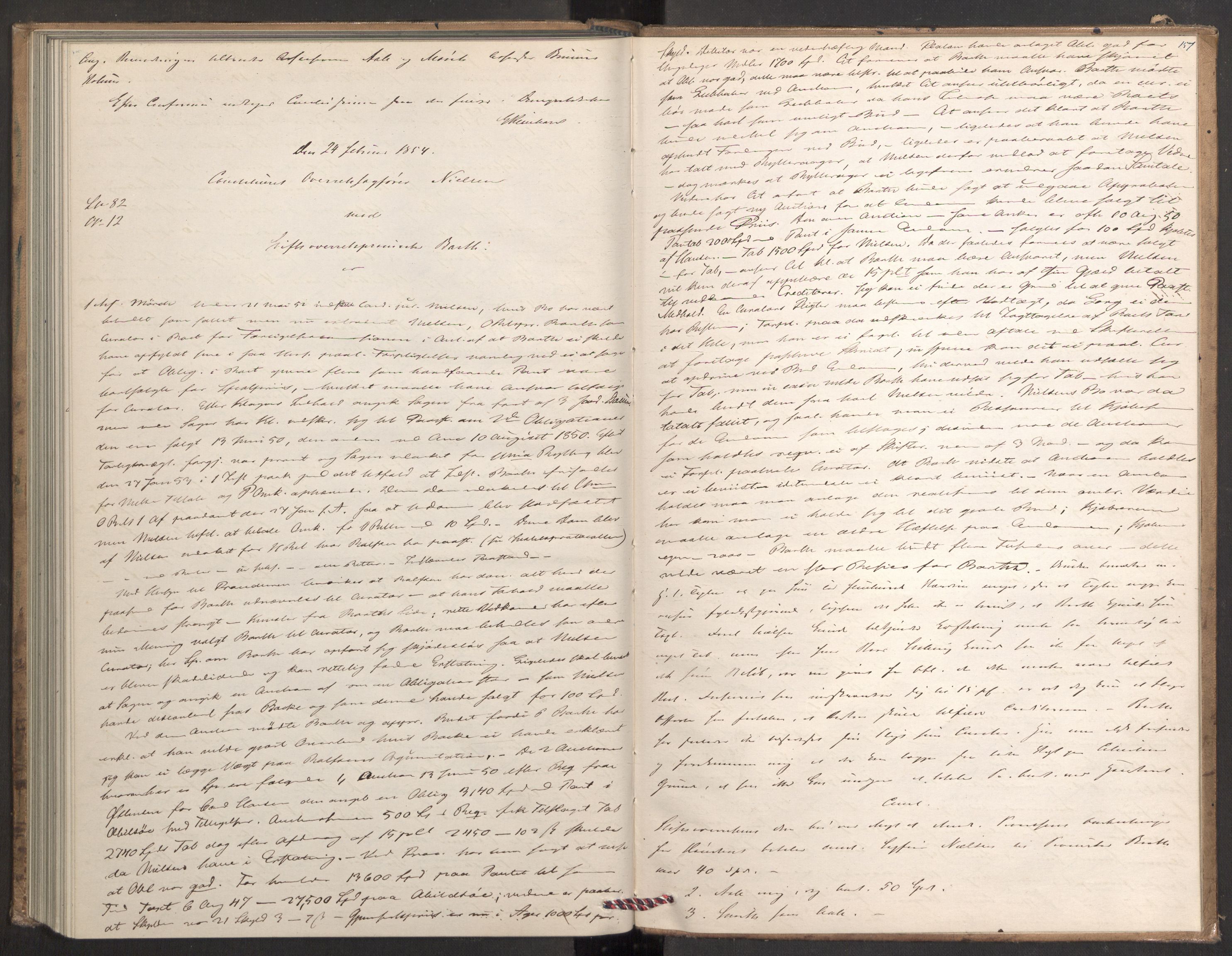 Høyesterett, AV/RA-S-1002/E/Eb/Ebb/L0046/0002: Voteringsprotokoller / Voteringsprotokoll, 1853-1854, p. 156b-157a