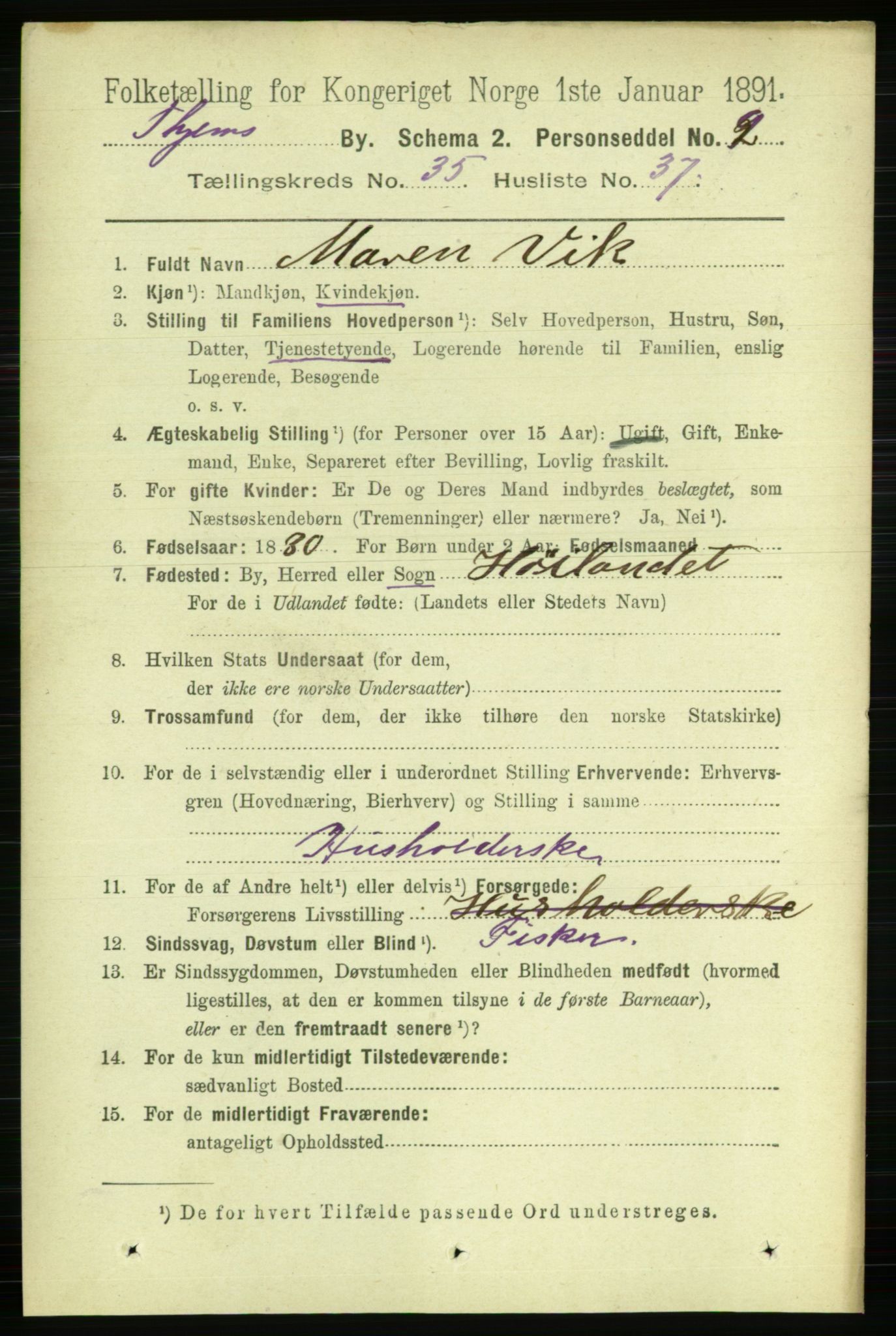 RA, 1891 census for 1601 Trondheim, 1891, p. 26832