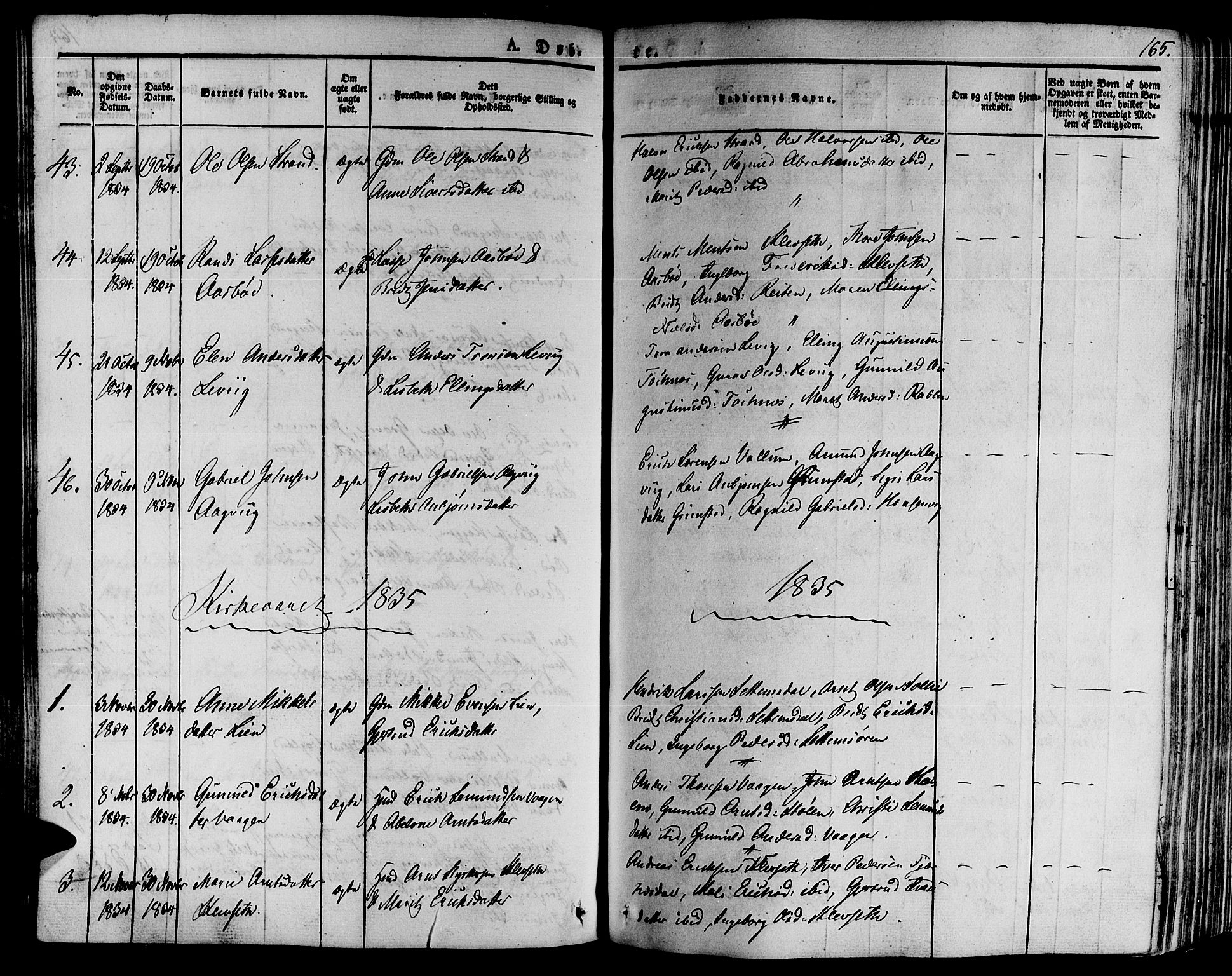 Ministerialprotokoller, klokkerbøker og fødselsregistre - Møre og Romsdal, AV/SAT-A-1454/592/L1025: Parish register (official) no. 592A03 /2, 1831-1849, p. 165