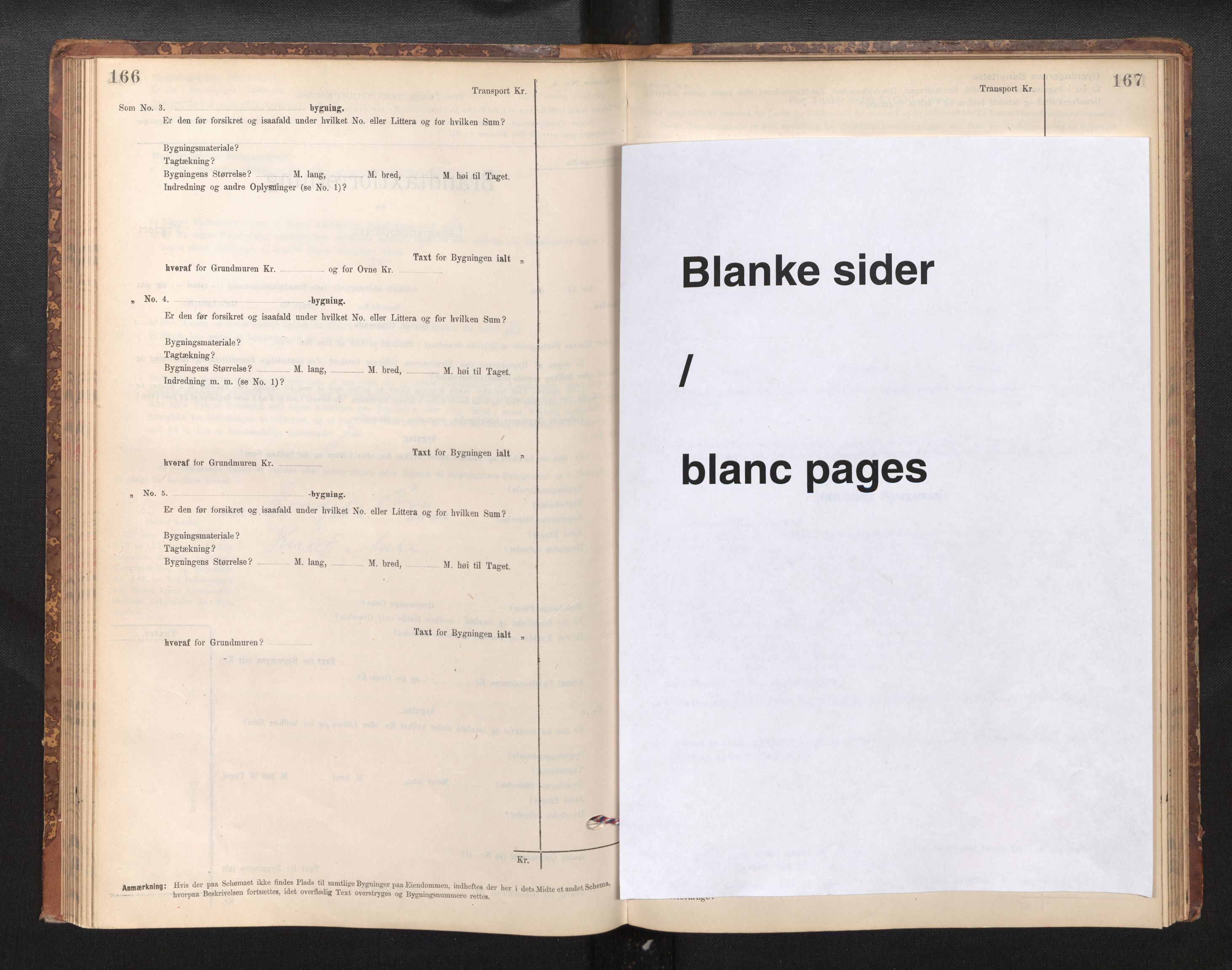Lensmannen i Fusa, AV/SAB-A-32401/1/0012/L0003: Branntakstprotokoll, skjematakst, 1895-1950, p. 166-167