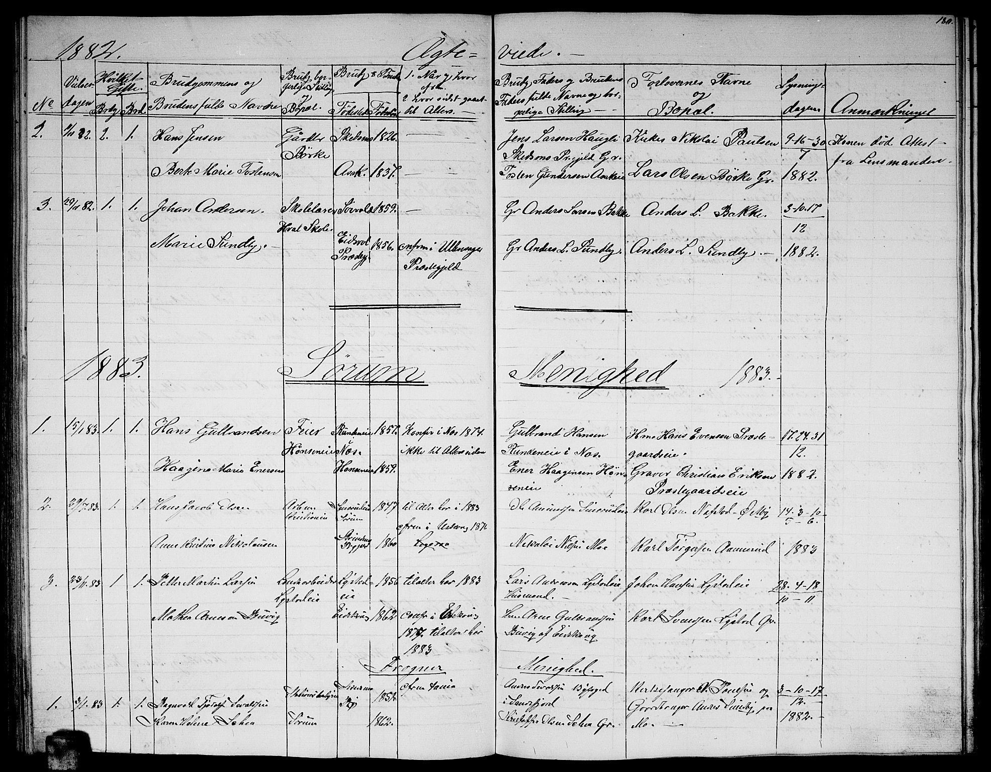 Sørum prestekontor Kirkebøker, AV/SAO-A-10303/G/Ga/L0004: Parish register (copy) no. I 4, 1864-1885, p. 180