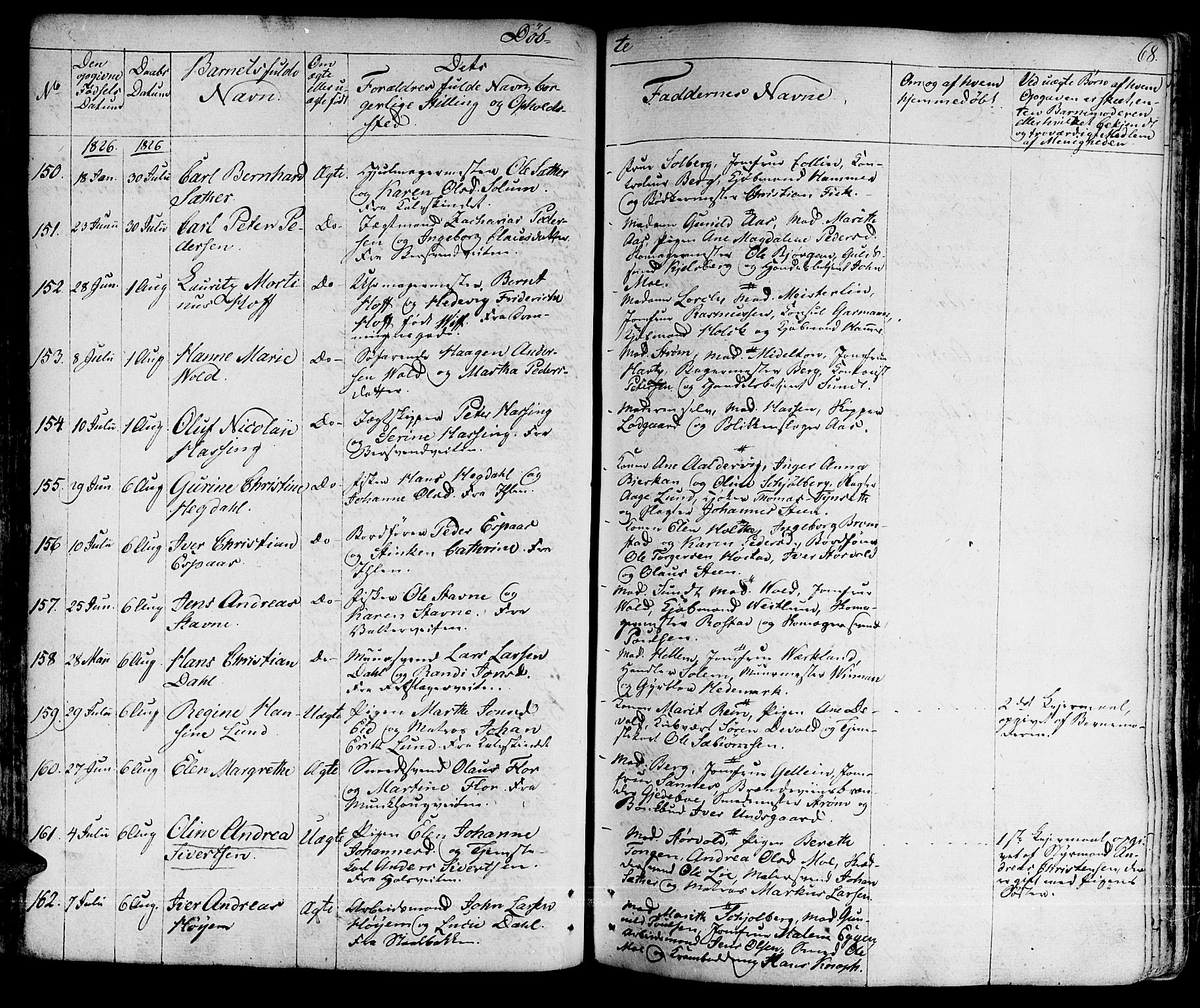 Ministerialprotokoller, klokkerbøker og fødselsregistre - Sør-Trøndelag, SAT/A-1456/601/L0045: Parish register (official) no. 601A13, 1821-1831, p. 68