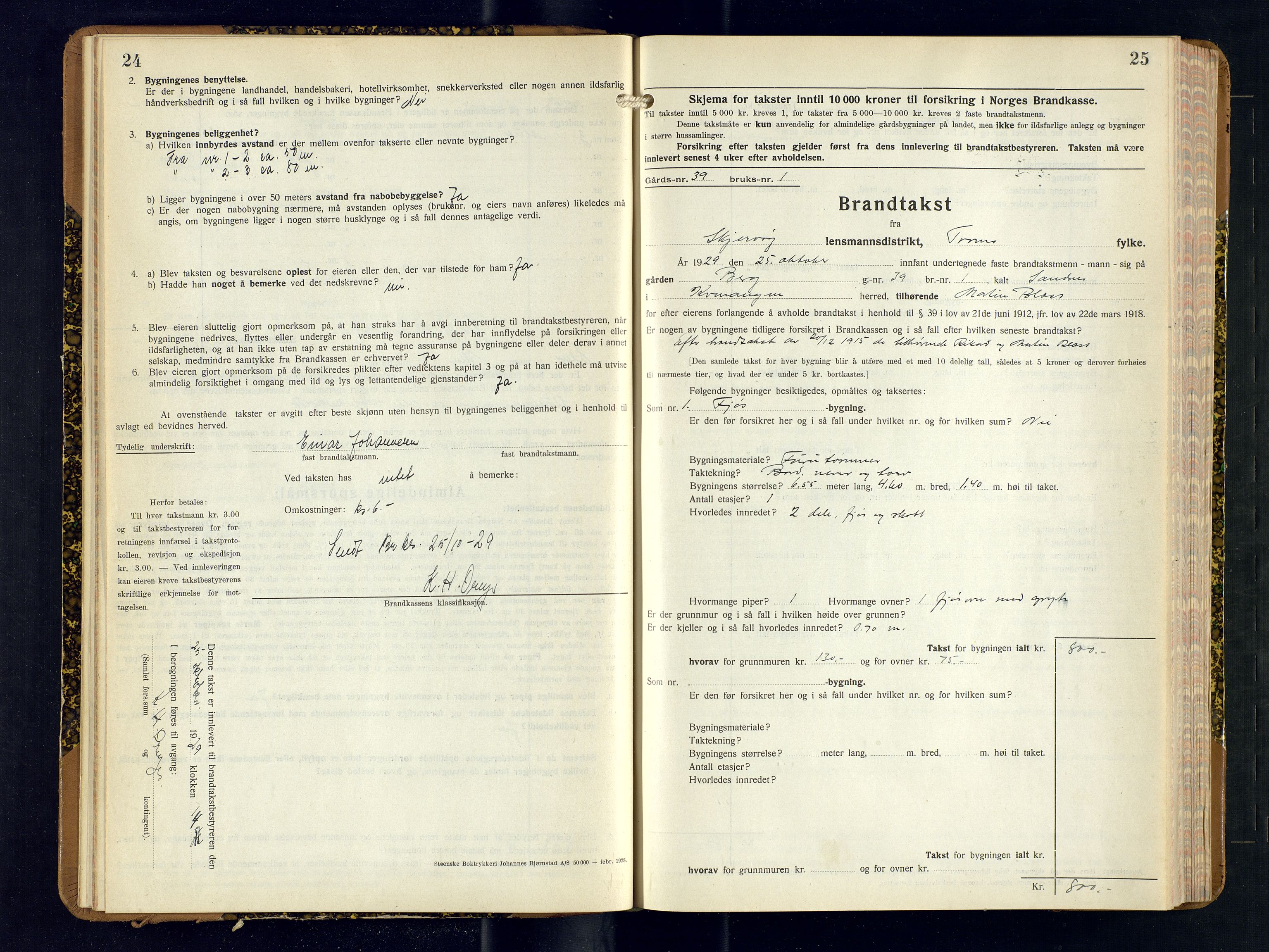 Skjervøy lensmannskontor, AV/SATØ-SATØ-63/F/Fu/Fub/L0262: Branntakstprotokoll (S), 1929-1931, p. 24-25