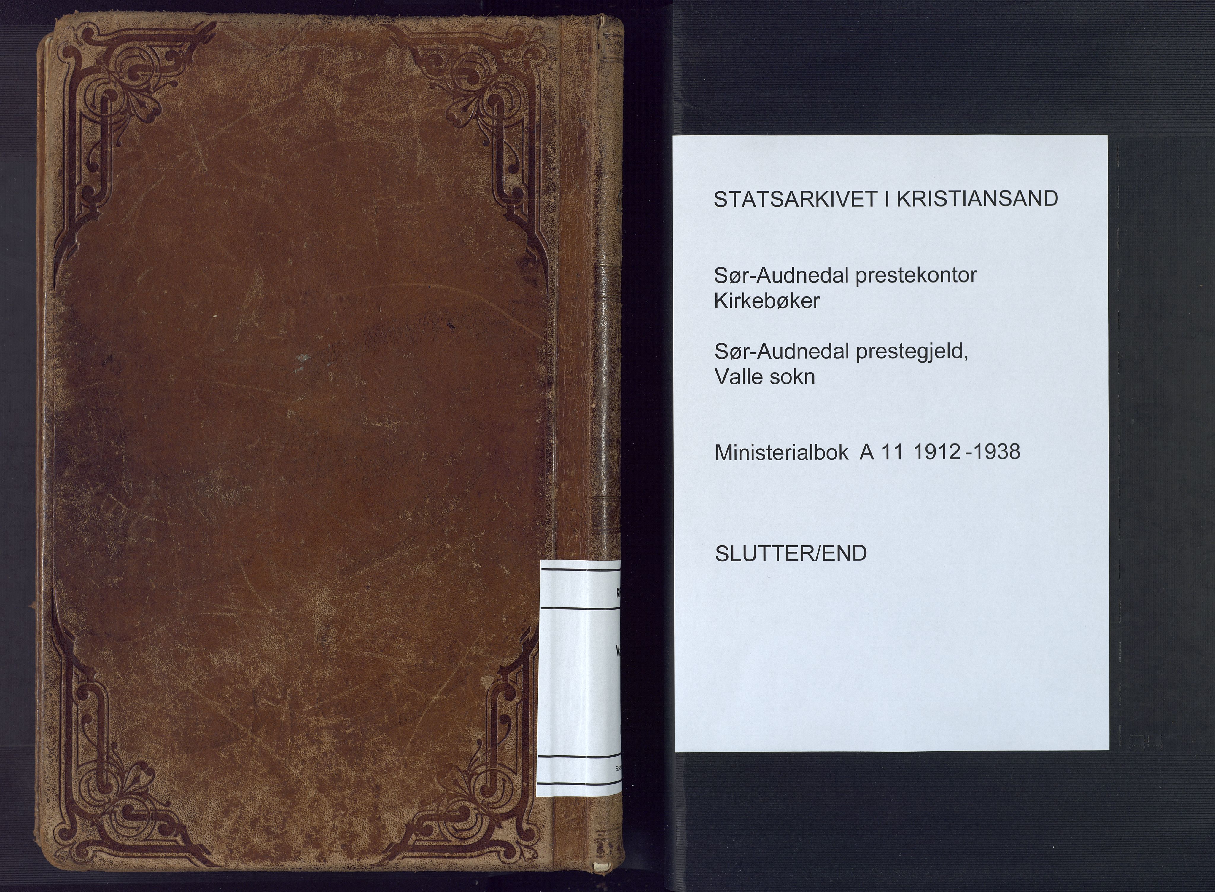 Sør-Audnedal sokneprestkontor, SAK/1111-0039/F/Fa/Fab/L0011: Parish register (official) no. A 11, 1912-1938