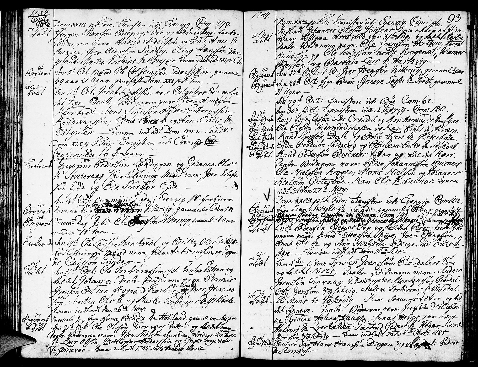 Gulen sokneprestembete, SAB/A-80201/H/Haa/Haaa/L0013: Parish register (official) no. A 13, 1776-1787, p. 93