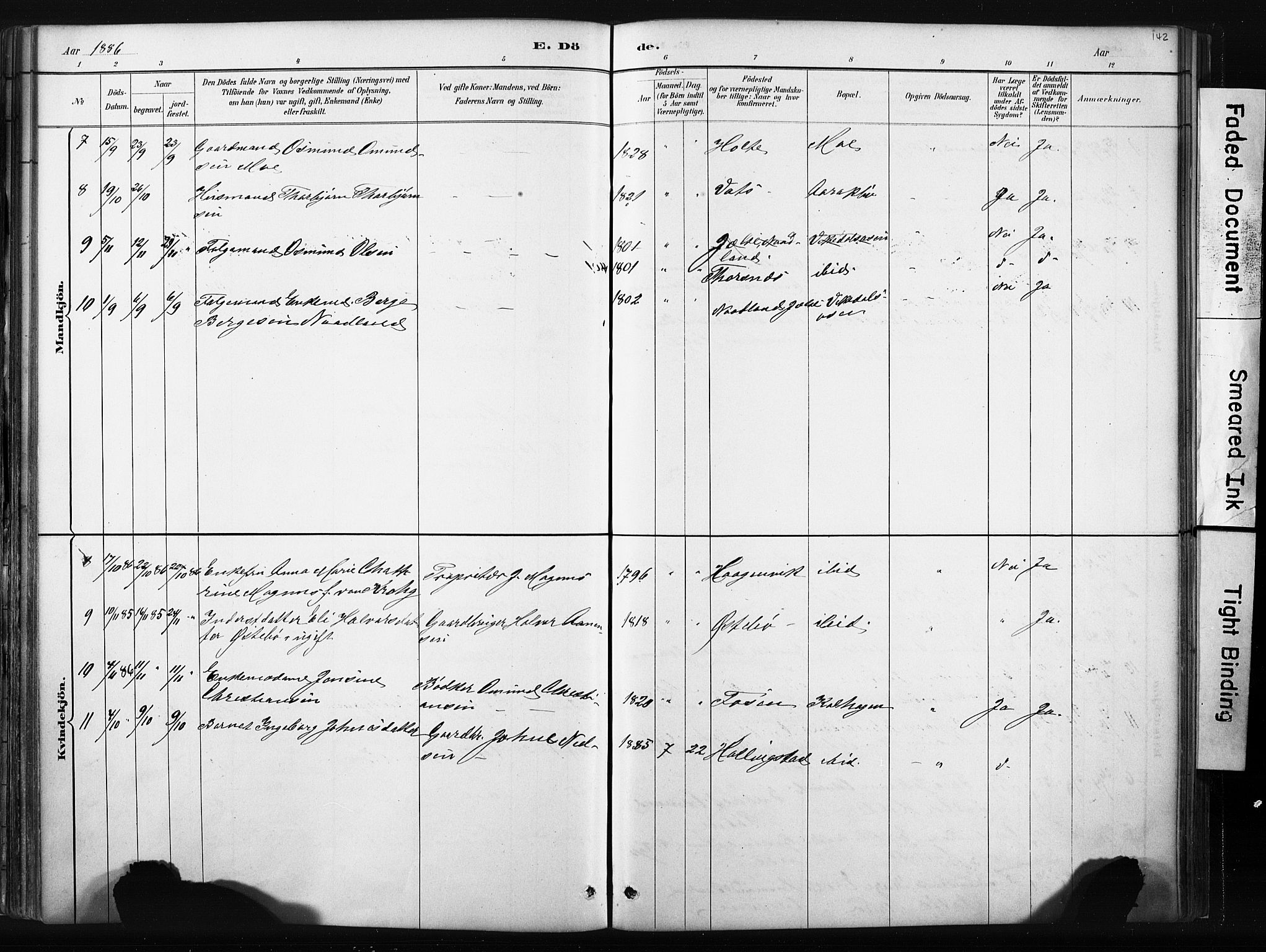 Vikedal sokneprestkontor, SAST/A-101840/01/IV: Parish register (official) no. A 10, 1884-1907, p. 142