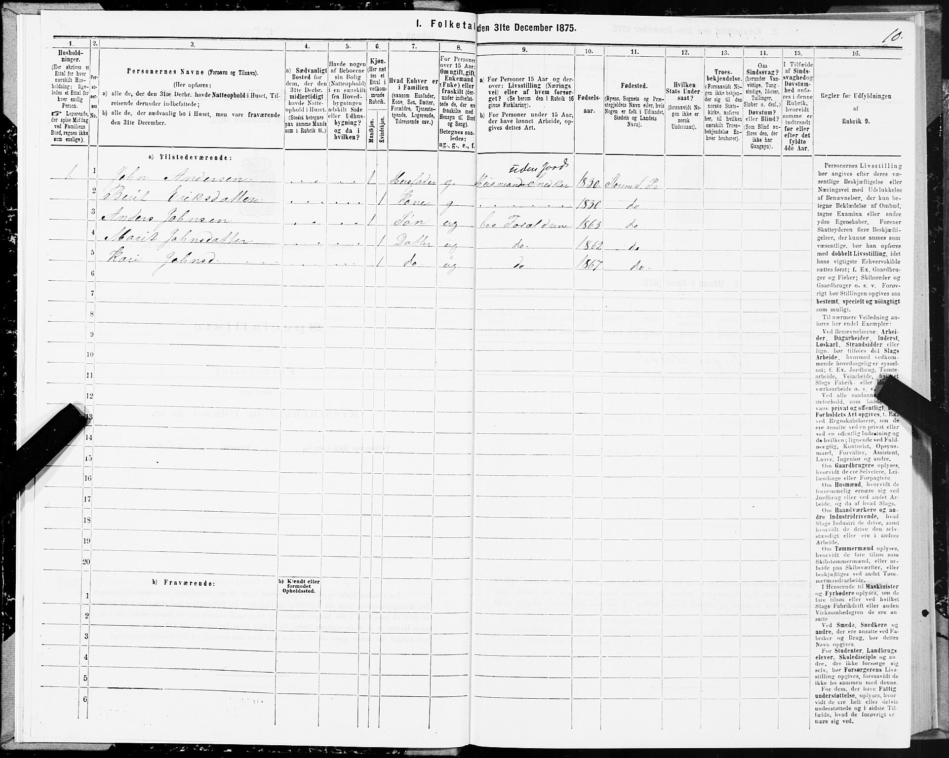 SAT, 1875 census for 1648P Støren, 1875, p. 1010