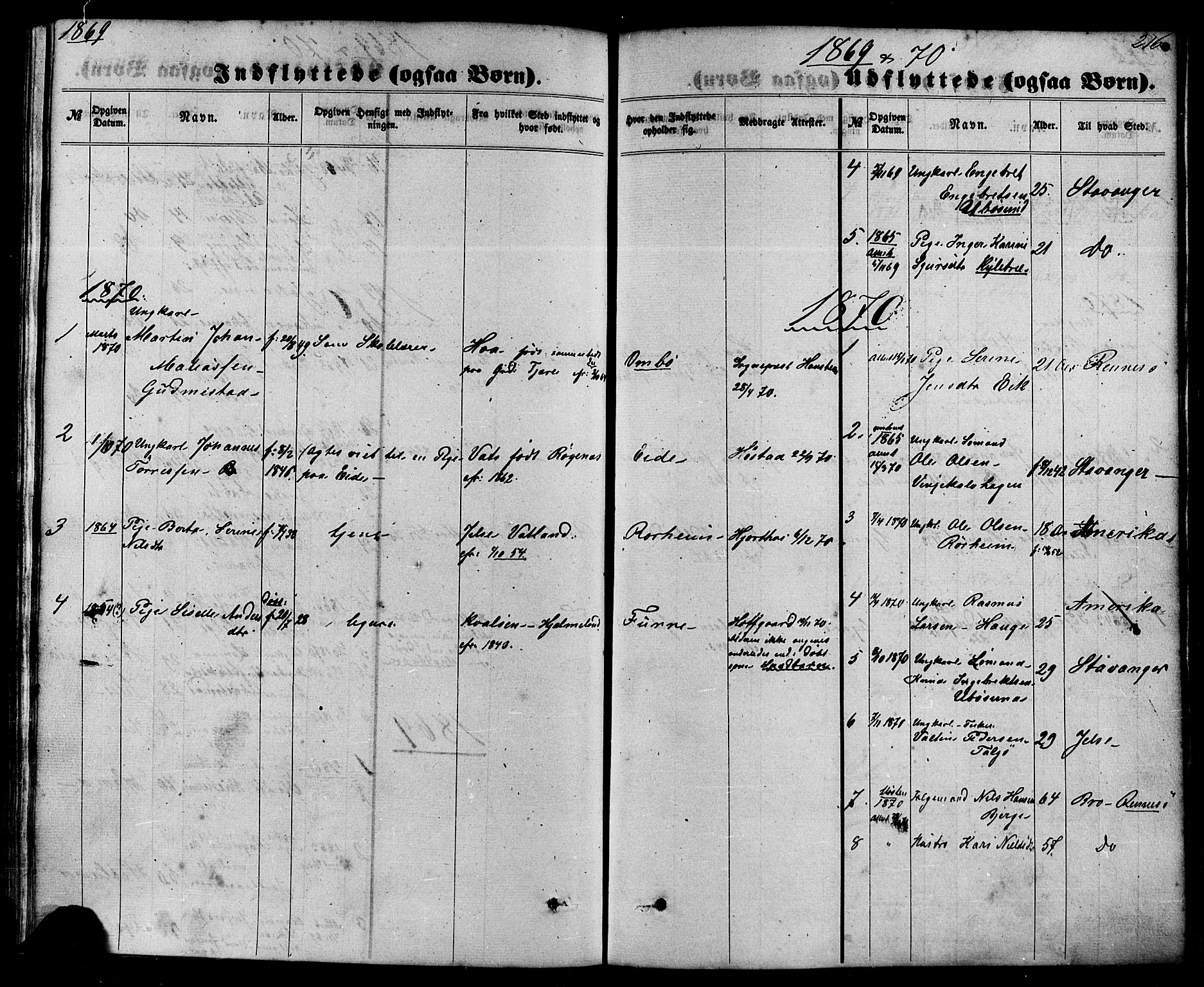 Nedstrand sokneprestkontor, AV/SAST-A-101841/01/IV: Parish register (official) no. A 10, 1861-1887, p. 216