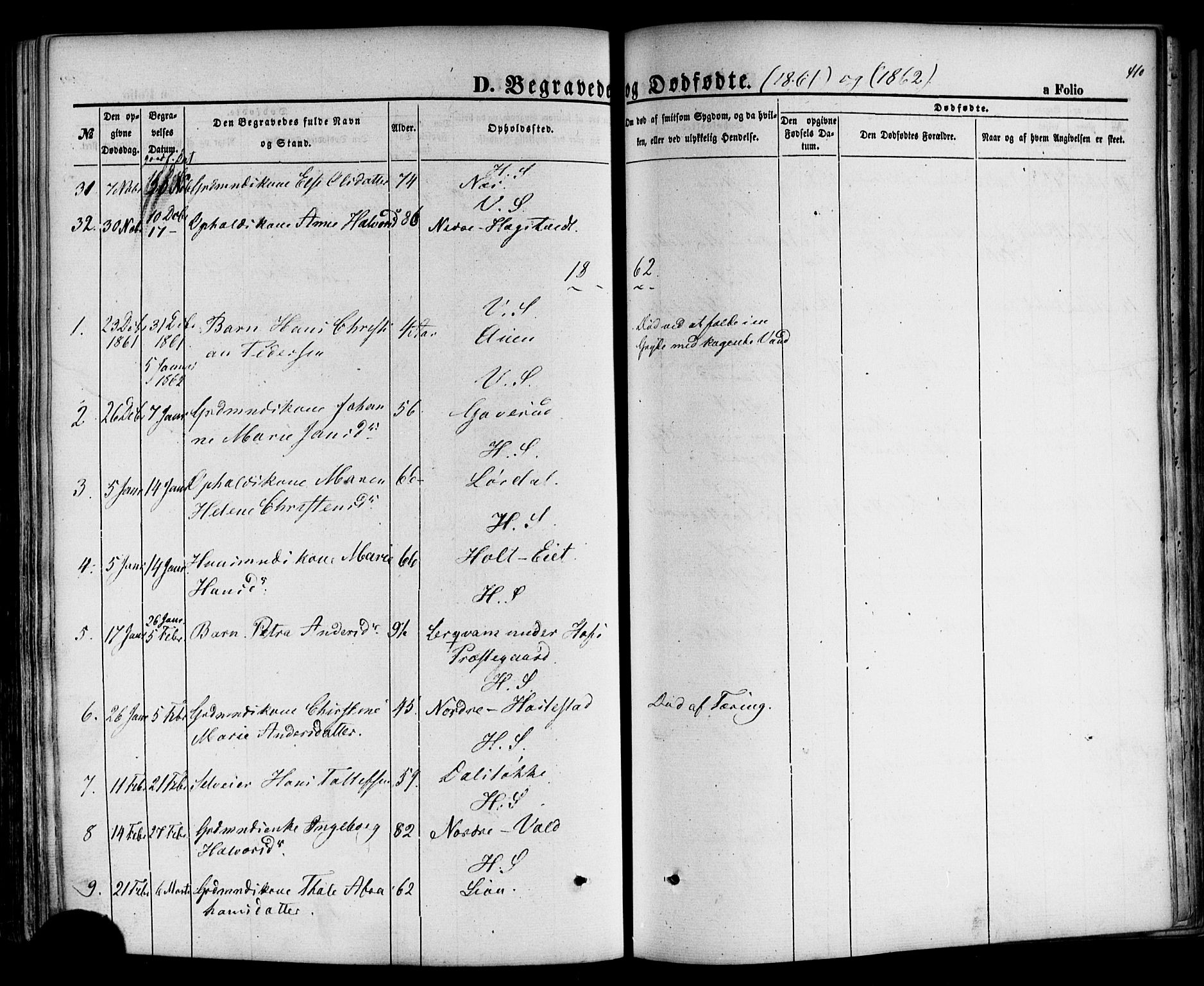 Hof kirkebøker, SAKO/A-64/F/Fa/L0006: Parish register (official) no. I 6, 1851-1877, p. 410