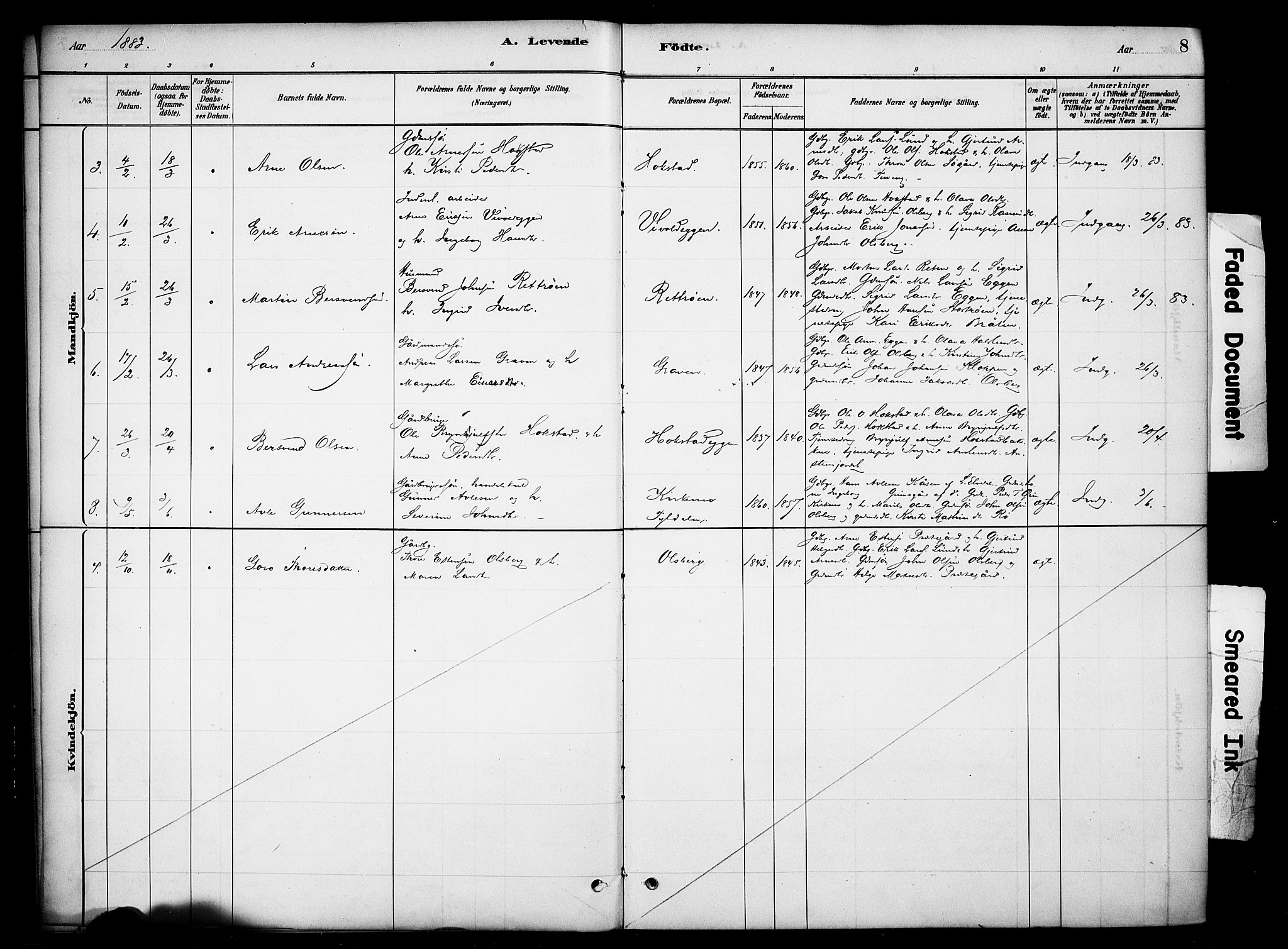 Tynset prestekontor, AV/SAH-PREST-058/H/Ha/Haa/L0023: Parish register (official) no. 23, 1880-1901, p. 8