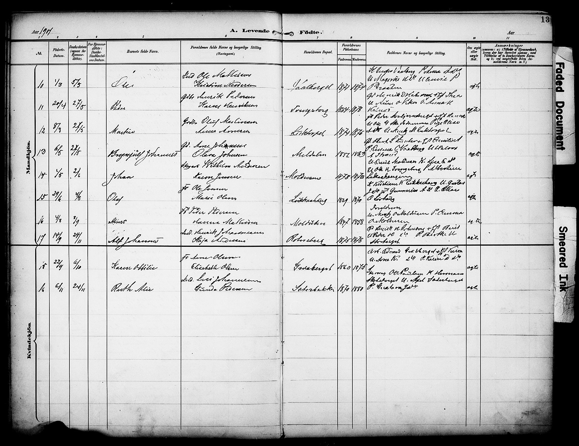 Grue prestekontor, SAH/PREST-036/H/Ha/Haa/L0014: Parish register (official) no. 14, 1898-1915, p. 13