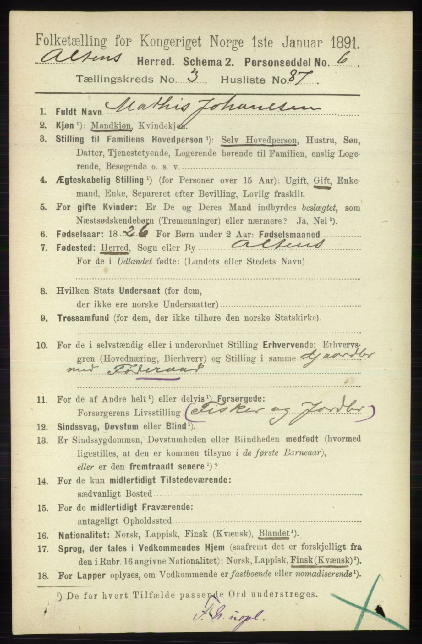 RA, 1891 census for 2012 Alta, 1891, p. 1308