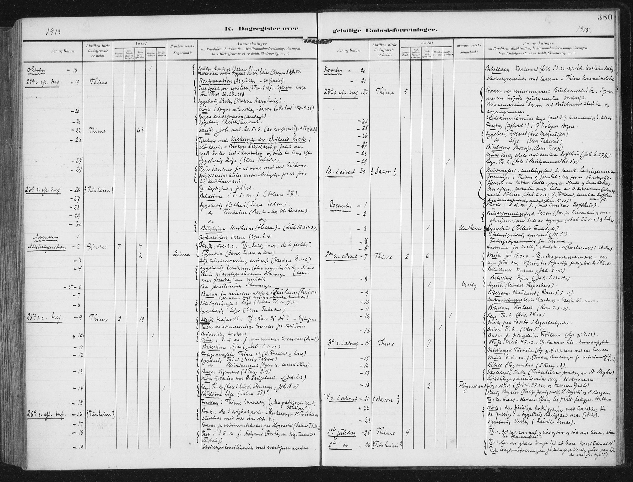 Lye sokneprestkontor, AV/SAST-A-101794/002/A/L0001: Parish register (official) no. A 12, 1904-1920, p. 380