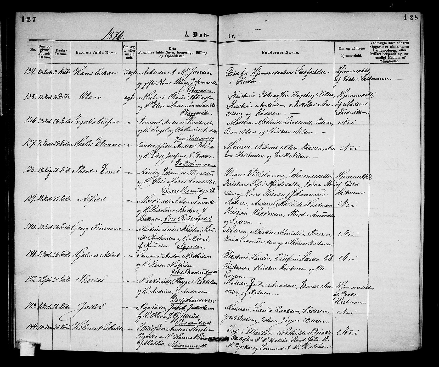 Horten kirkebøker, AV/SAKO-A-348/G/Ga/L0003: Parish register (copy) no. 3, 1872-1877, p. 127-128