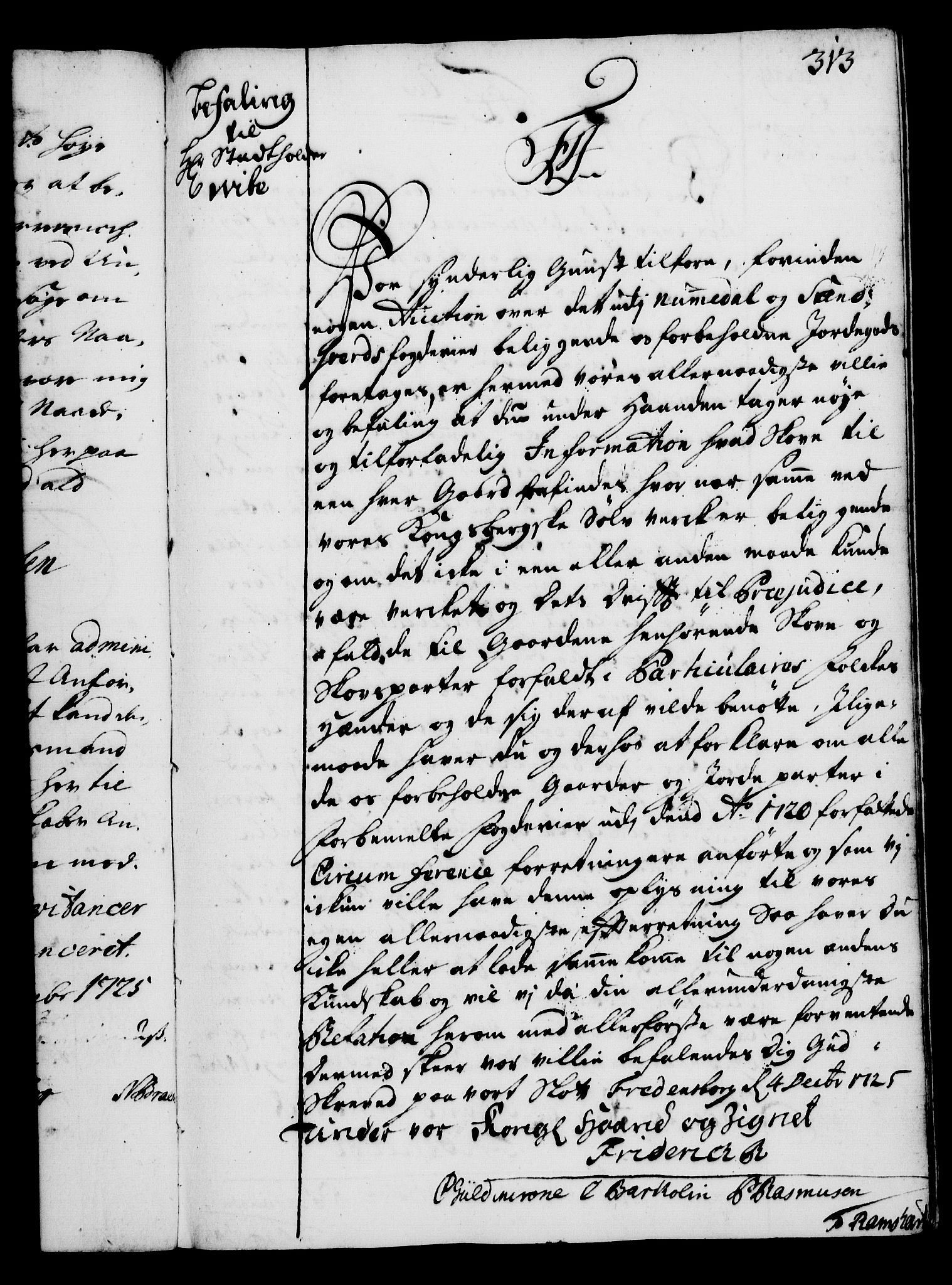 Rentekammeret, Kammerkanselliet, RA/EA-3111/G/Gg/Gga/L0002: Norsk ekspedisjonsprotokoll med register (merket RK 53.2), 1723-1727, p. 313