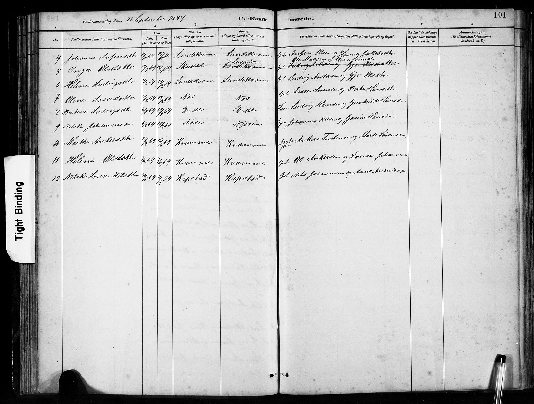 Gaular sokneprestembete, AV/SAB-A-80001/H/Hab: Parish register (copy) no. B 3, 1882-1913, p. 101