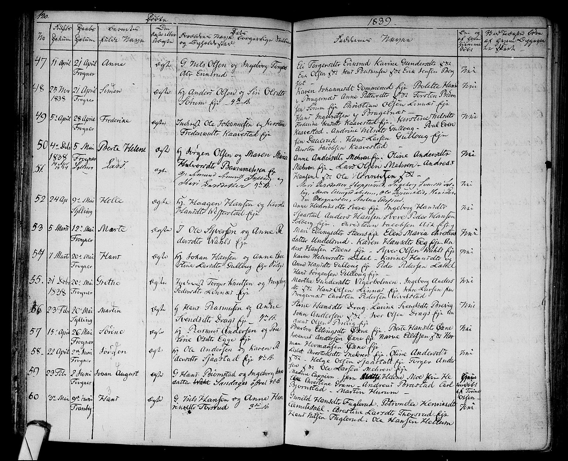 Lier kirkebøker, AV/SAKO-A-230/F/Fa/L0010: Parish register (official) no. I 10, 1827-1843, p. 120