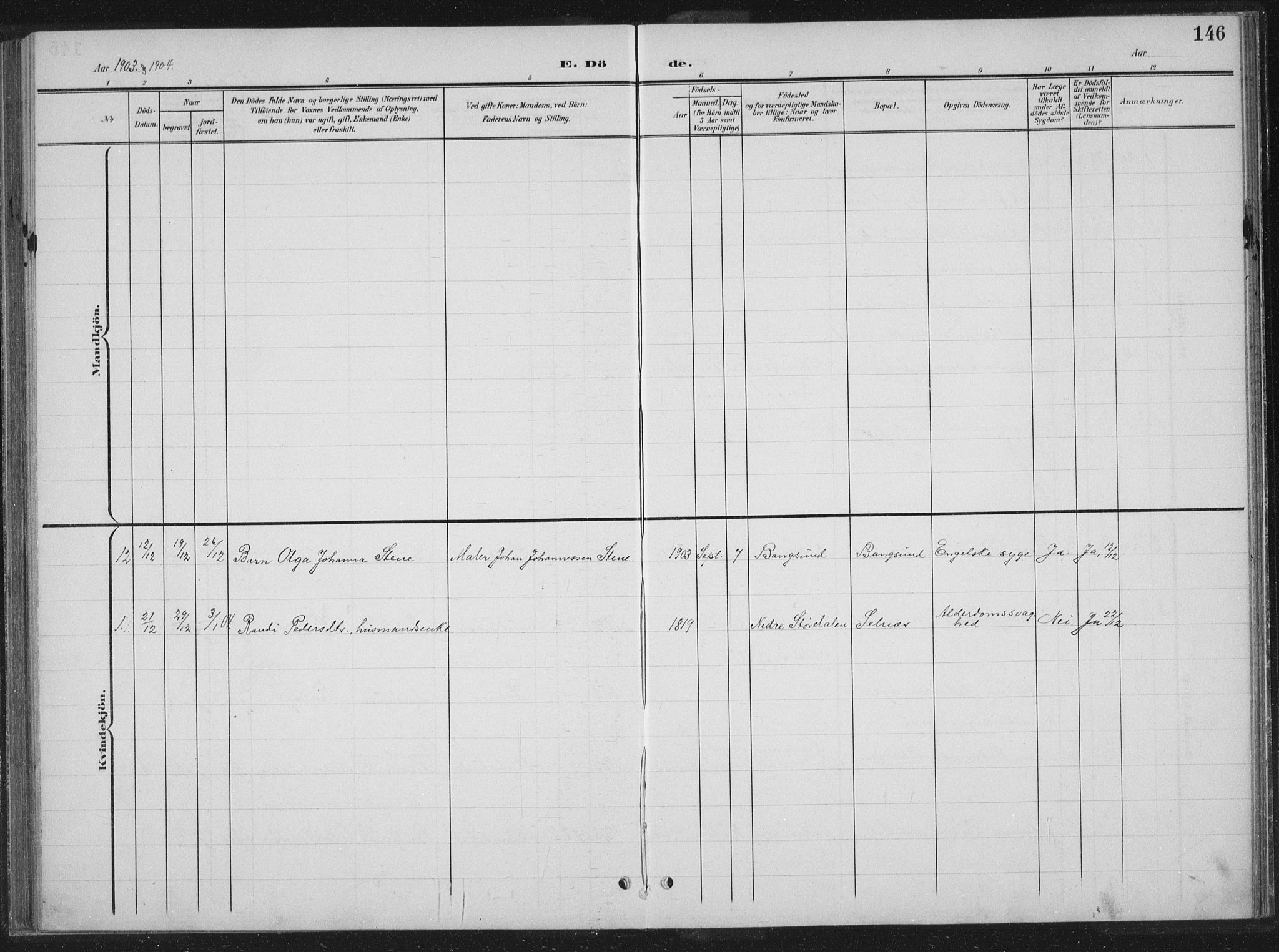 Ministerialprotokoller, klokkerbøker og fødselsregistre - Nord-Trøndelag, AV/SAT-A-1458/770/L0591: Parish register (copy) no. 770C02, 1902-1940, p. 146