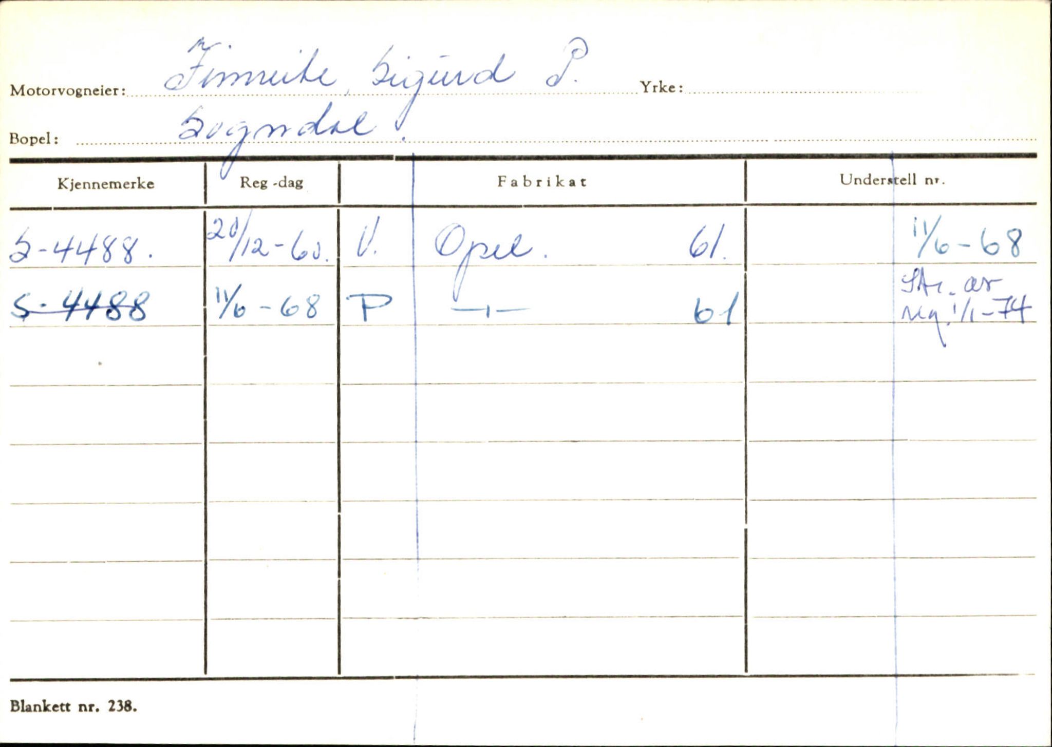 Statens vegvesen, Sogn og Fjordane vegkontor, SAB/A-5301/4/F/L0124: Eigarregister Sogndal A-U, 1945-1975, p. 526