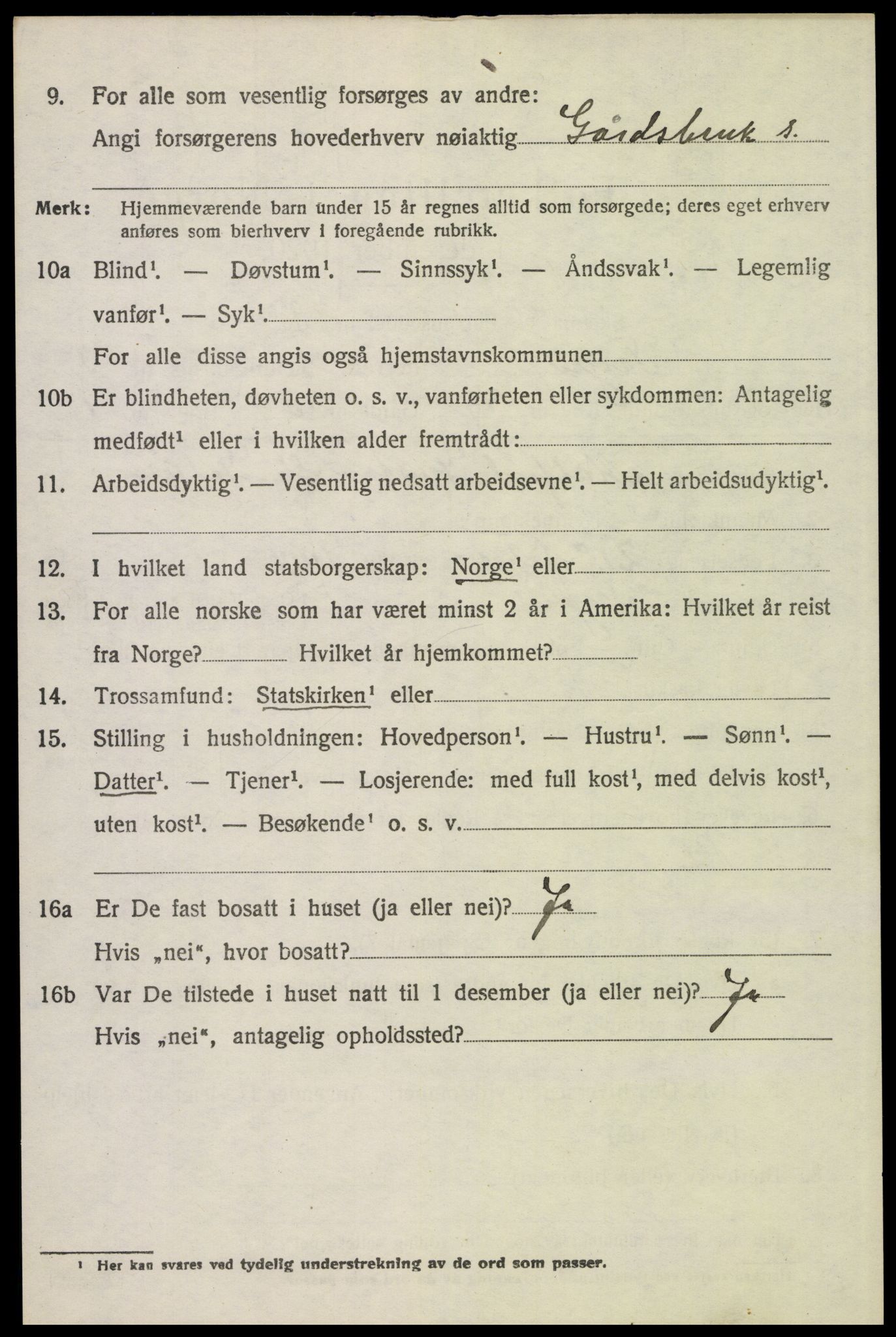 SAH, 1920 census for Trysil, 1920, p. 4058