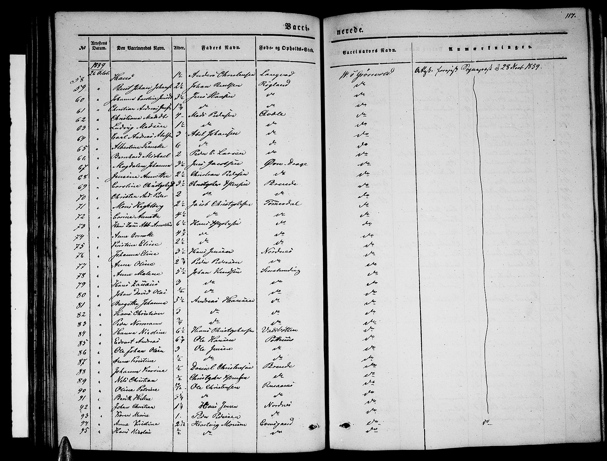 Ministerialprotokoller, klokkerbøker og fødselsregistre - Nordland, SAT/A-1459/847/L0678: Parish register (copy) no. 847C06, 1854-1870, p. 117