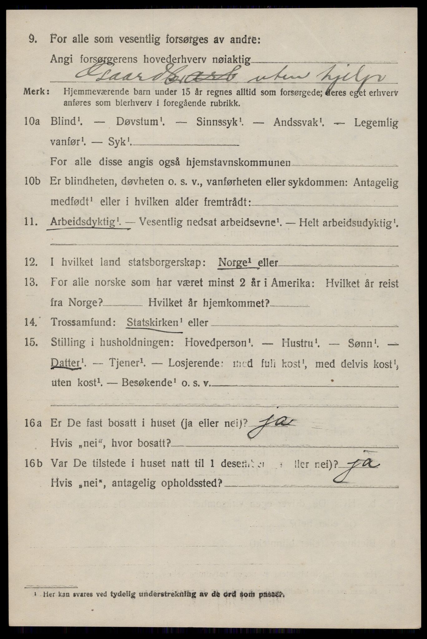 SAST, 1920 census for Årdal, 1920, p. 601