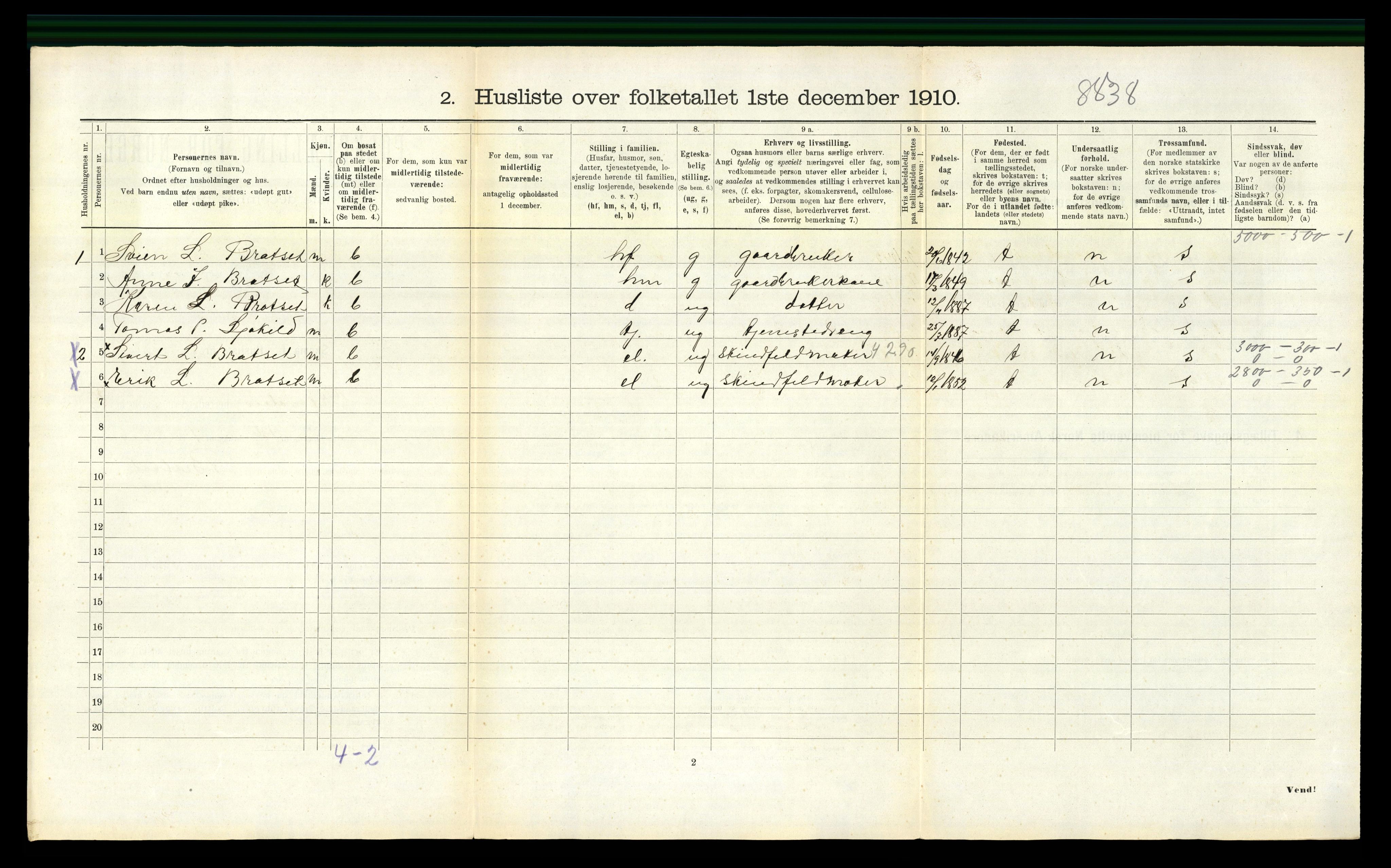 RA, 1910 census for Orkdal, 1910, p. 1478