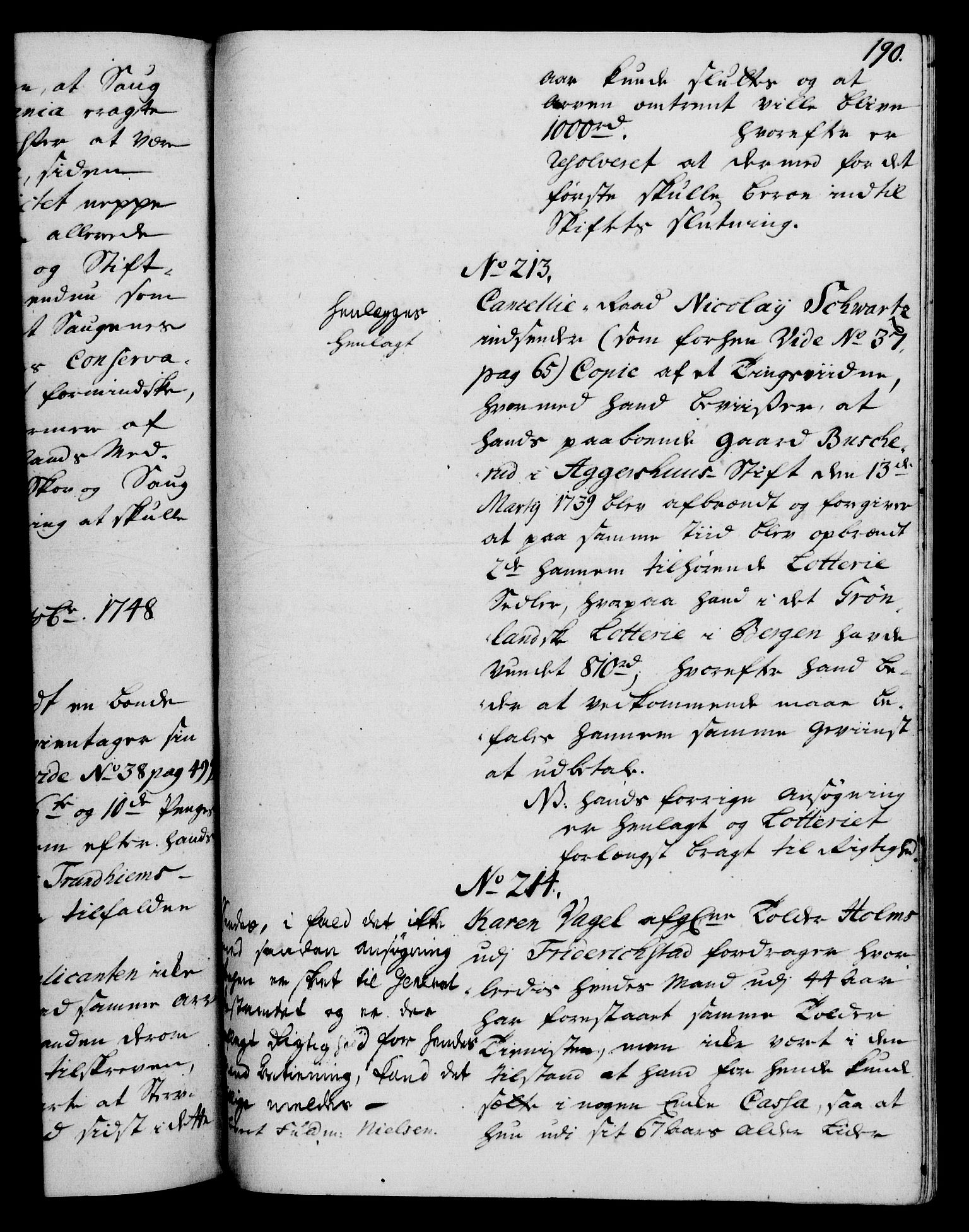 Rentekammeret, Kammerkanselliet, RA/EA-3111/G/Gh/Gha/L0029: Norsk ekstraktmemorialprotokoll (merket RK 53.74), 1748-1749, p. 190