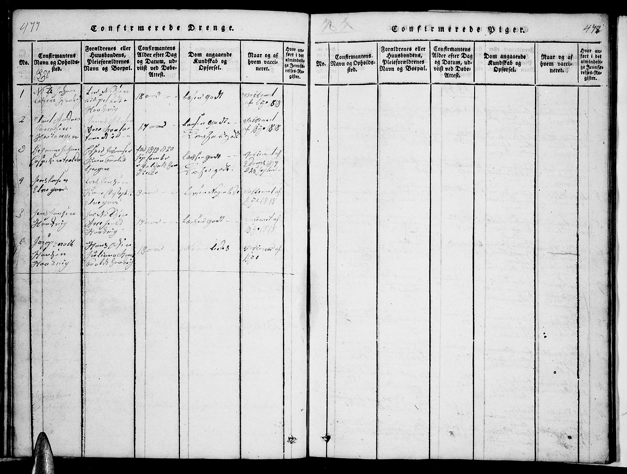 Ministerialprotokoller, klokkerbøker og fødselsregistre - Nordland, AV/SAT-A-1459/863/L0911: Parish register (copy) no. 863C01, 1821-1858, p. 477-478