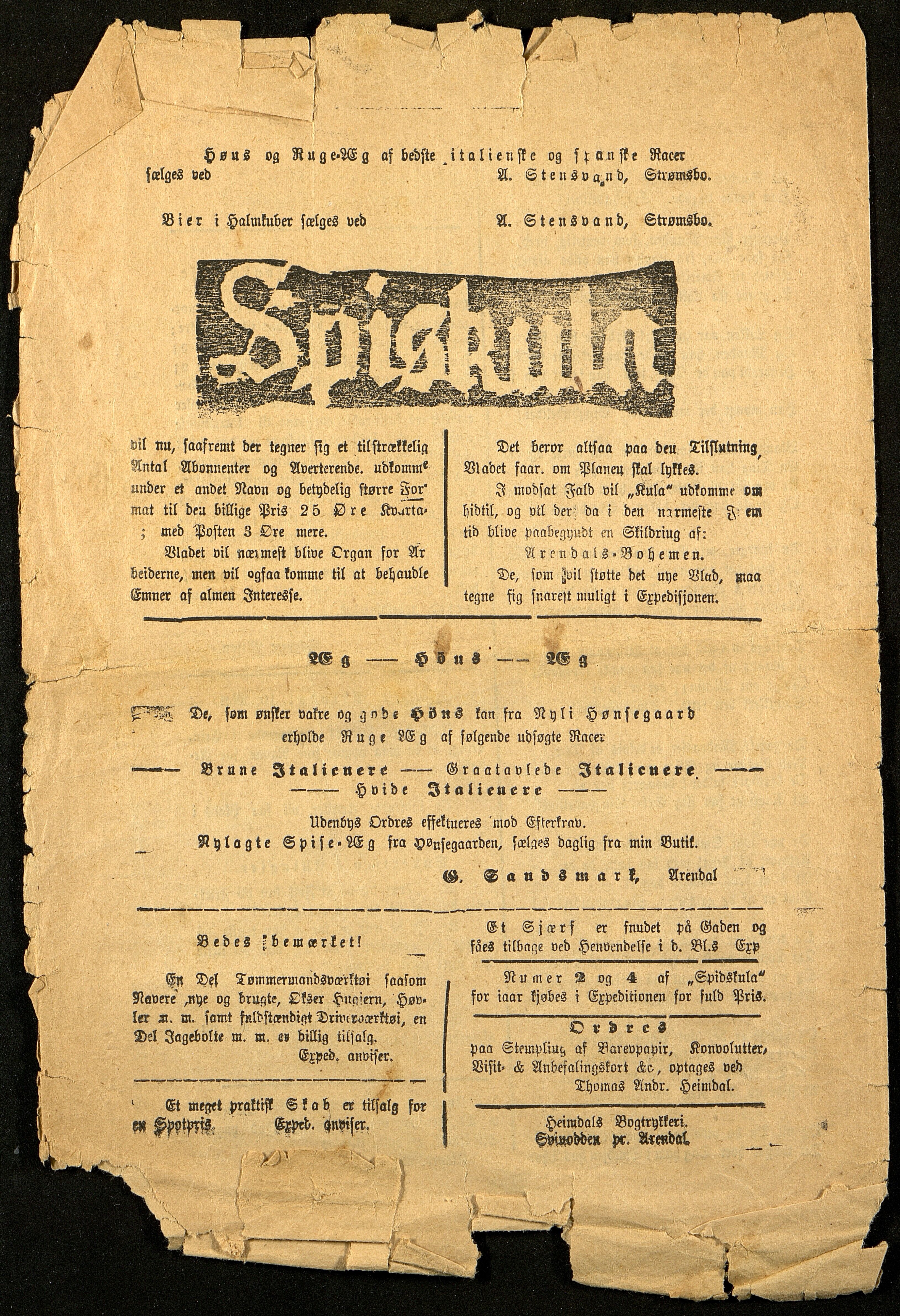 Spidskuglen, AAKS/PA-2823/X/L0001/0004: Spidskuglen / Årg. 1890, nr. 6, 8–9, 15, 18–19, 1890