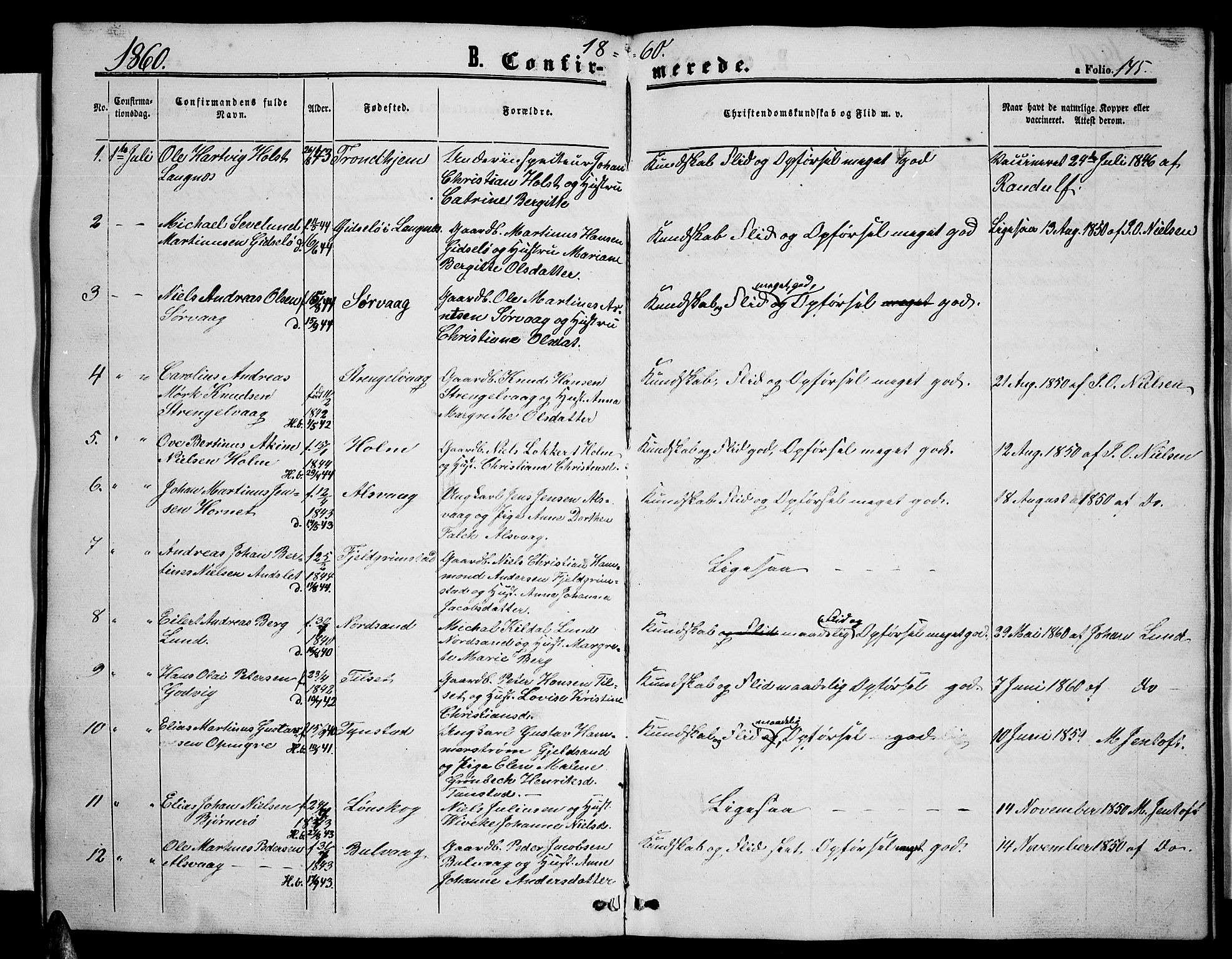 Ministerialprotokoller, klokkerbøker og fødselsregistre - Nordland, AV/SAT-A-1459/893/L1347: Parish register (copy) no. 893C02, 1858-1866, p. 145