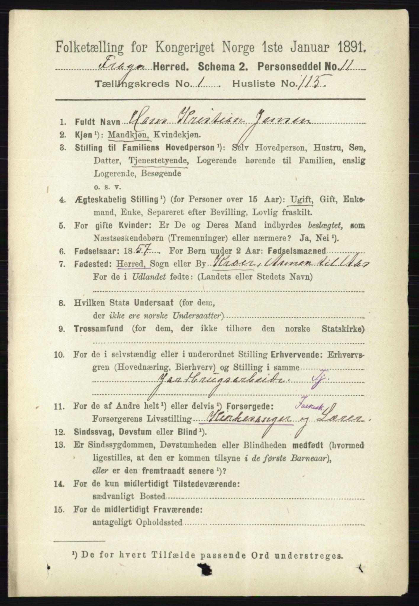 RA, 1891 census for 0215 Frogn, 1891, p. 1169