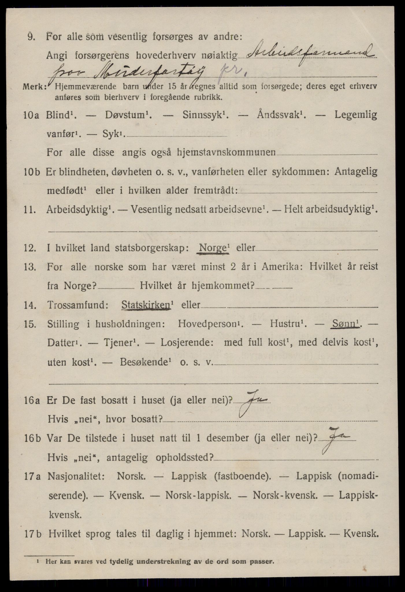 SAT, 1920 census for Kvenvær, 1920, p. 985