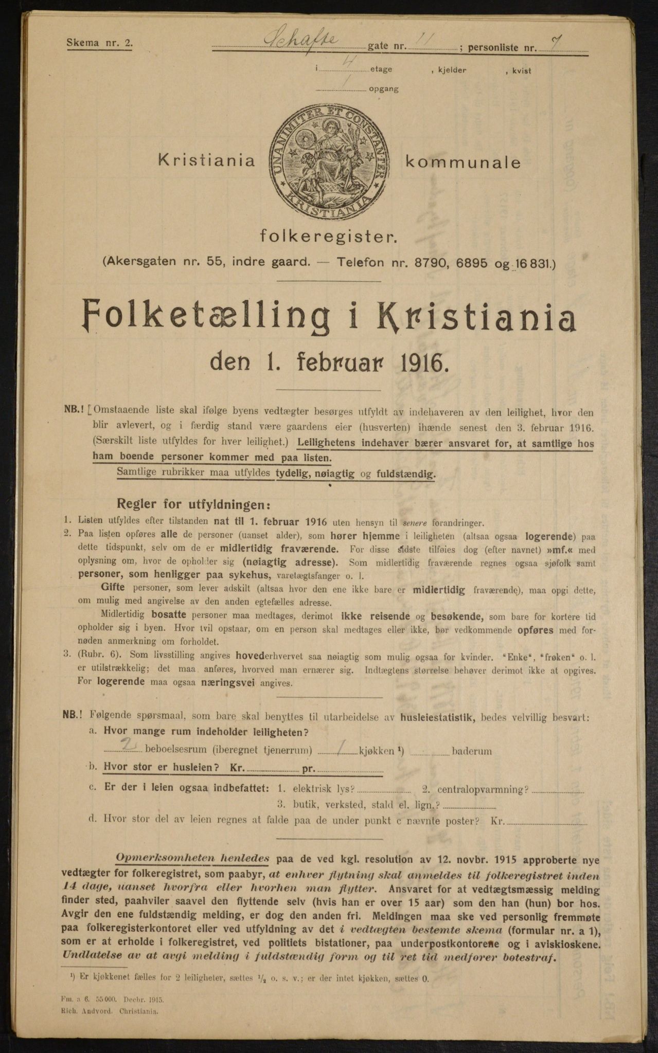 OBA, Municipal Census 1916 for Kristiania, 1916, p. 91568