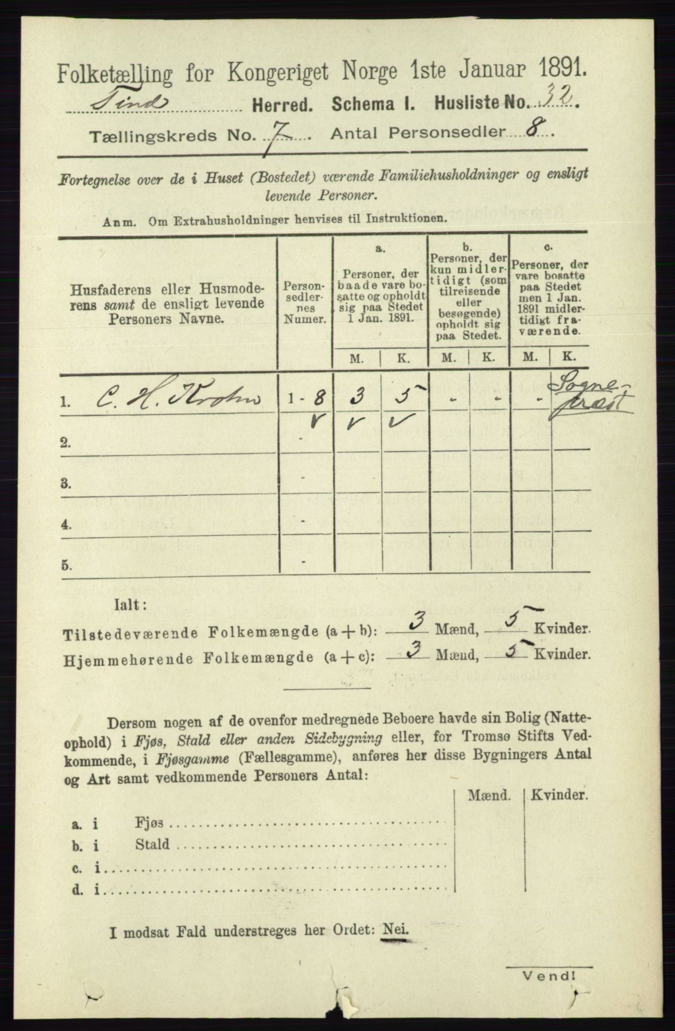 RA, 1891 census for 0826 Tinn, 1891, p. 1428