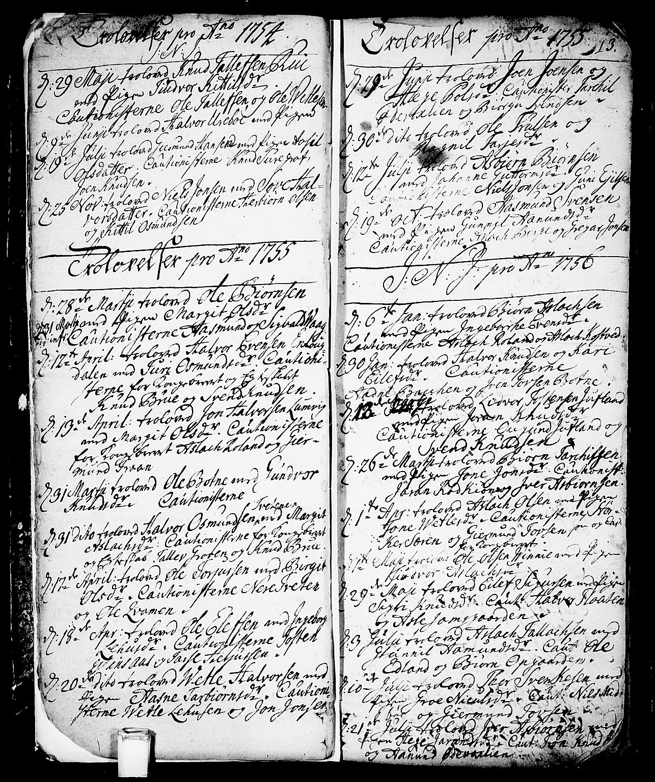 Vinje kirkebøker, SAKO/A-312/F/Fa/L0001: Parish register (official) no. I 1, 1717-1766, p. 13