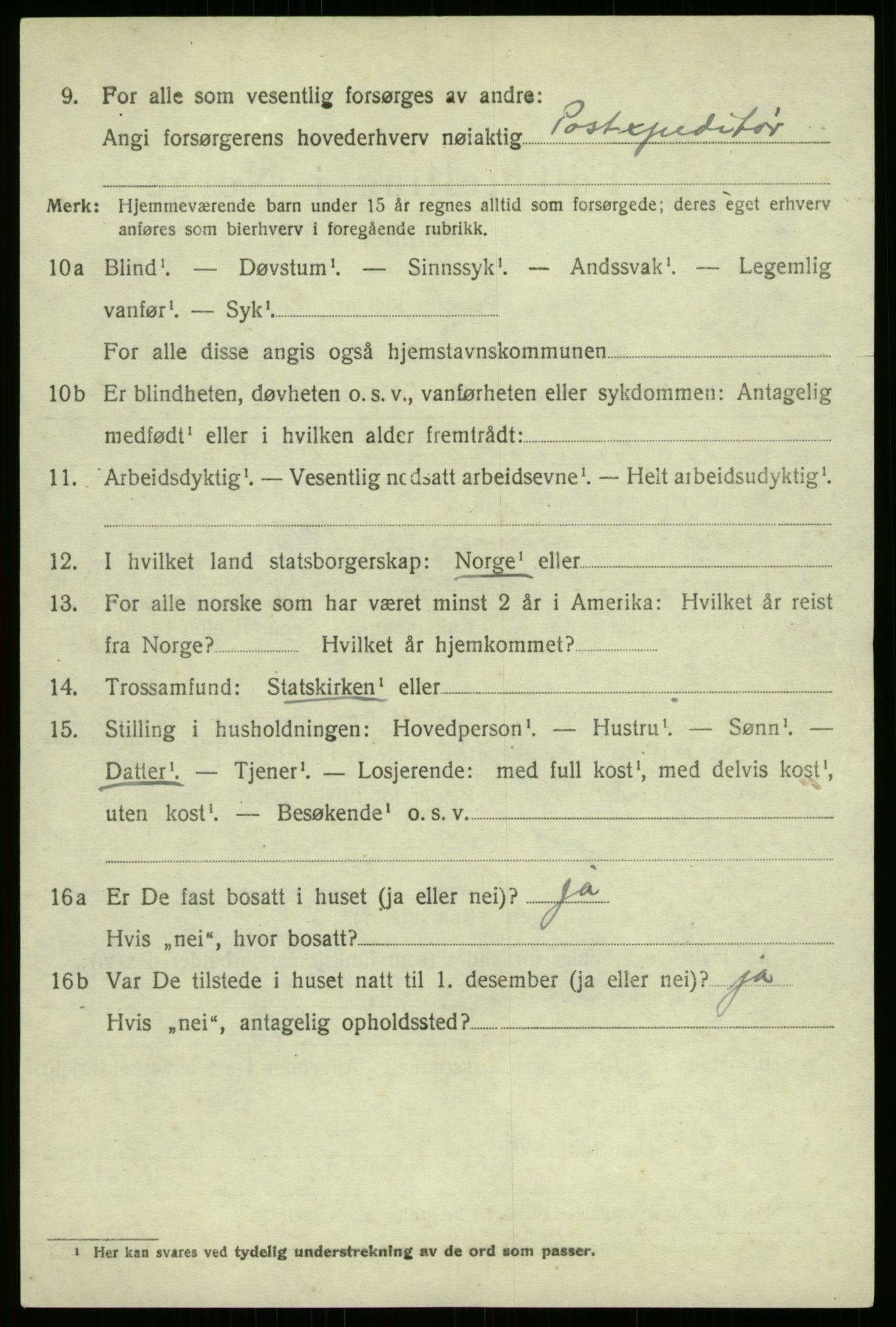 SAB, 1920 census for Aurland, 1920, p. 1829