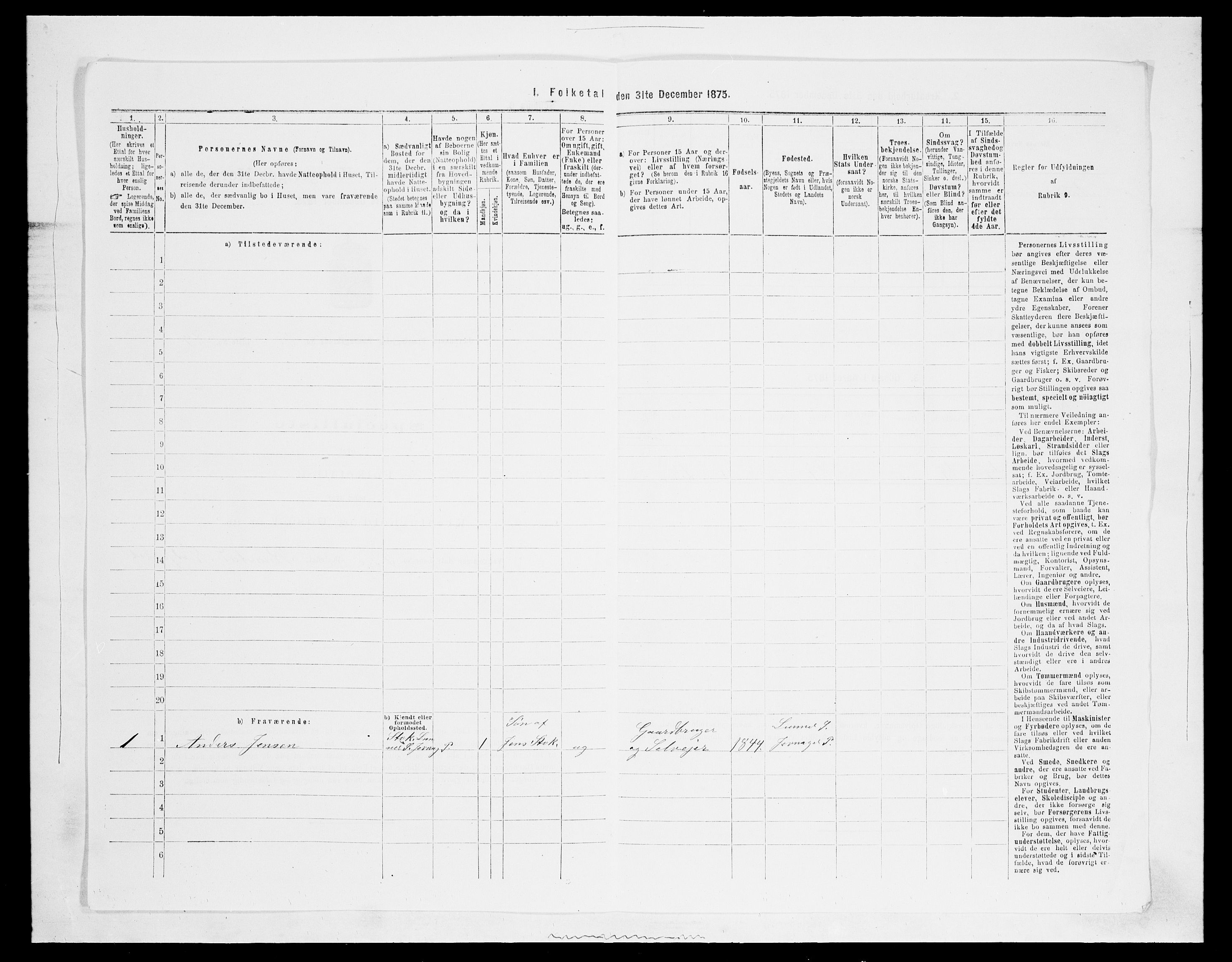 SAH, 1875 census for 0532P Jevnaker, 1875, p. 605