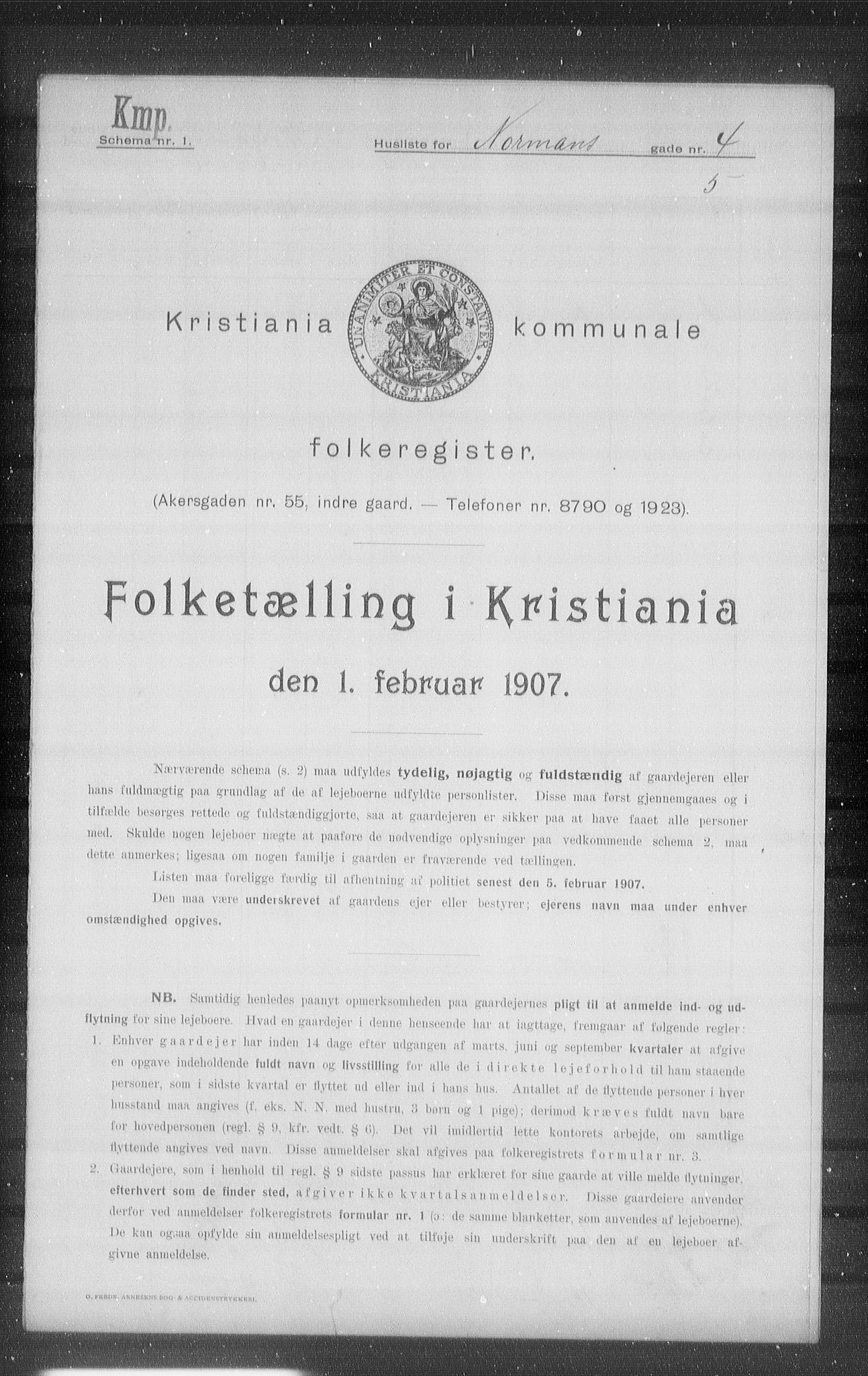 OBA, Municipal Census 1907 for Kristiania, 1907, p. 37657