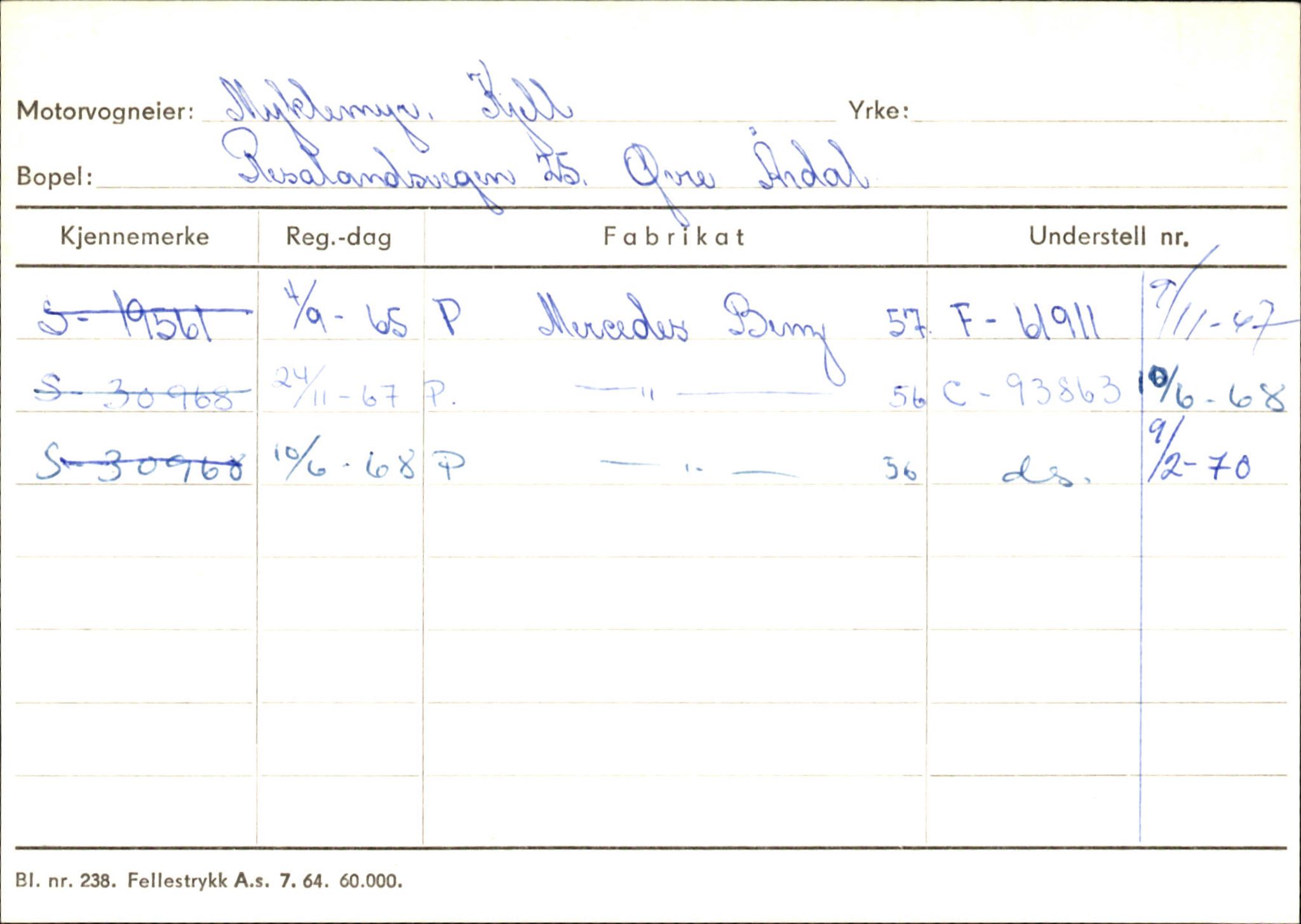 Statens vegvesen, Sogn og Fjordane vegkontor, AV/SAB-A-5301/4/F/L0145: Registerkort Vågsøy S-Å. Årdal I-P, 1945-1975, p. 1880