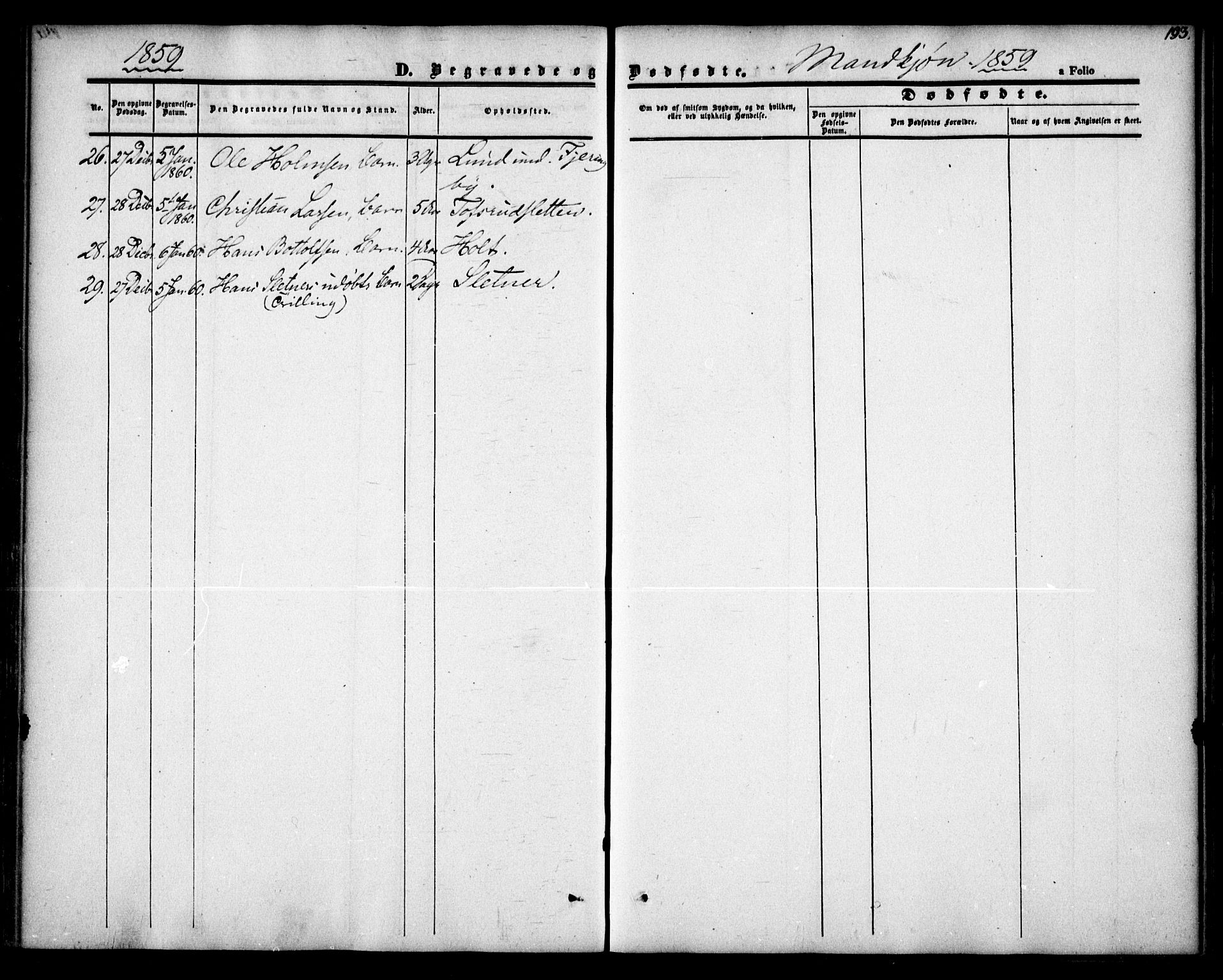 Fet prestekontor Kirkebøker, SAO/A-10370a/F/Fa/L0010: Parish register (official) no. I 10, 1847-1859, p. 193