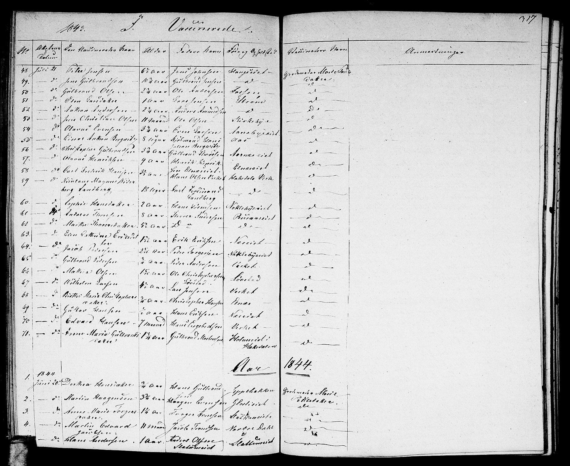 Nittedal prestekontor Kirkebøker, AV/SAO-A-10365a/F/Fa/L0004: Parish register (official) no. I 4, 1836-1849, p. 317