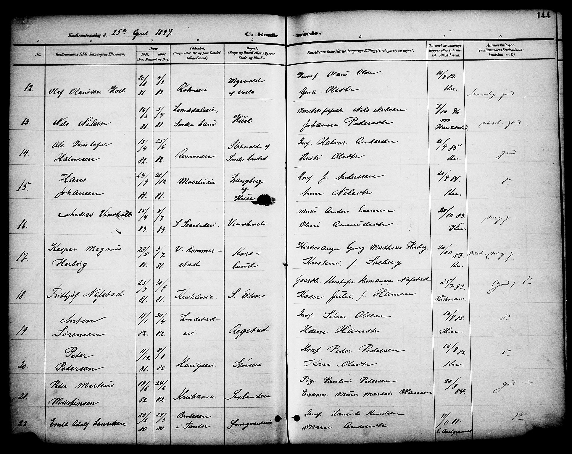 Stange prestekontor, AV/SAH-PREST-002/K/L0020: Parish register (official) no. 20, 1894-1905, p. 144