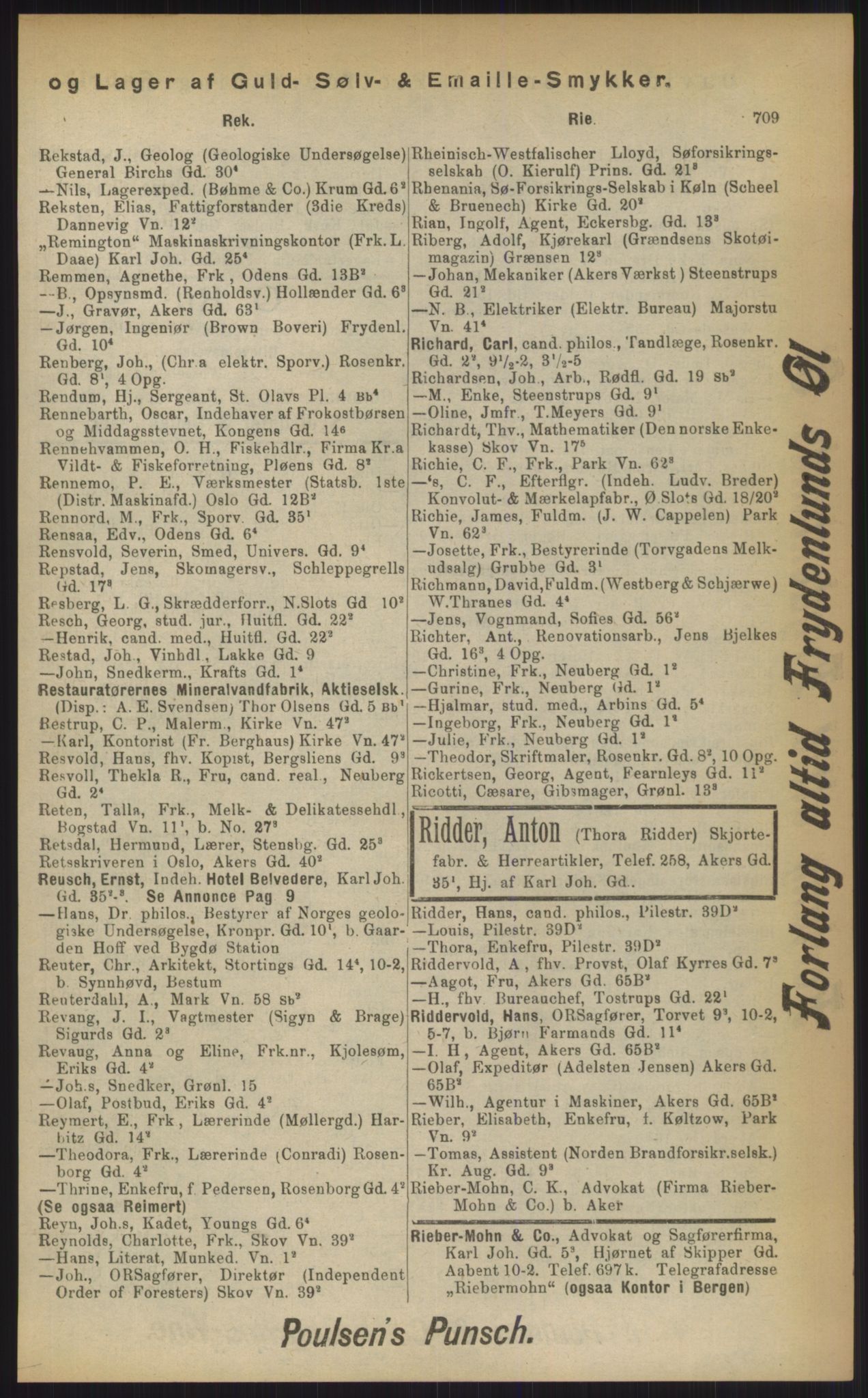 Kristiania/Oslo adressebok, PUBL/-, 1903, p. 709